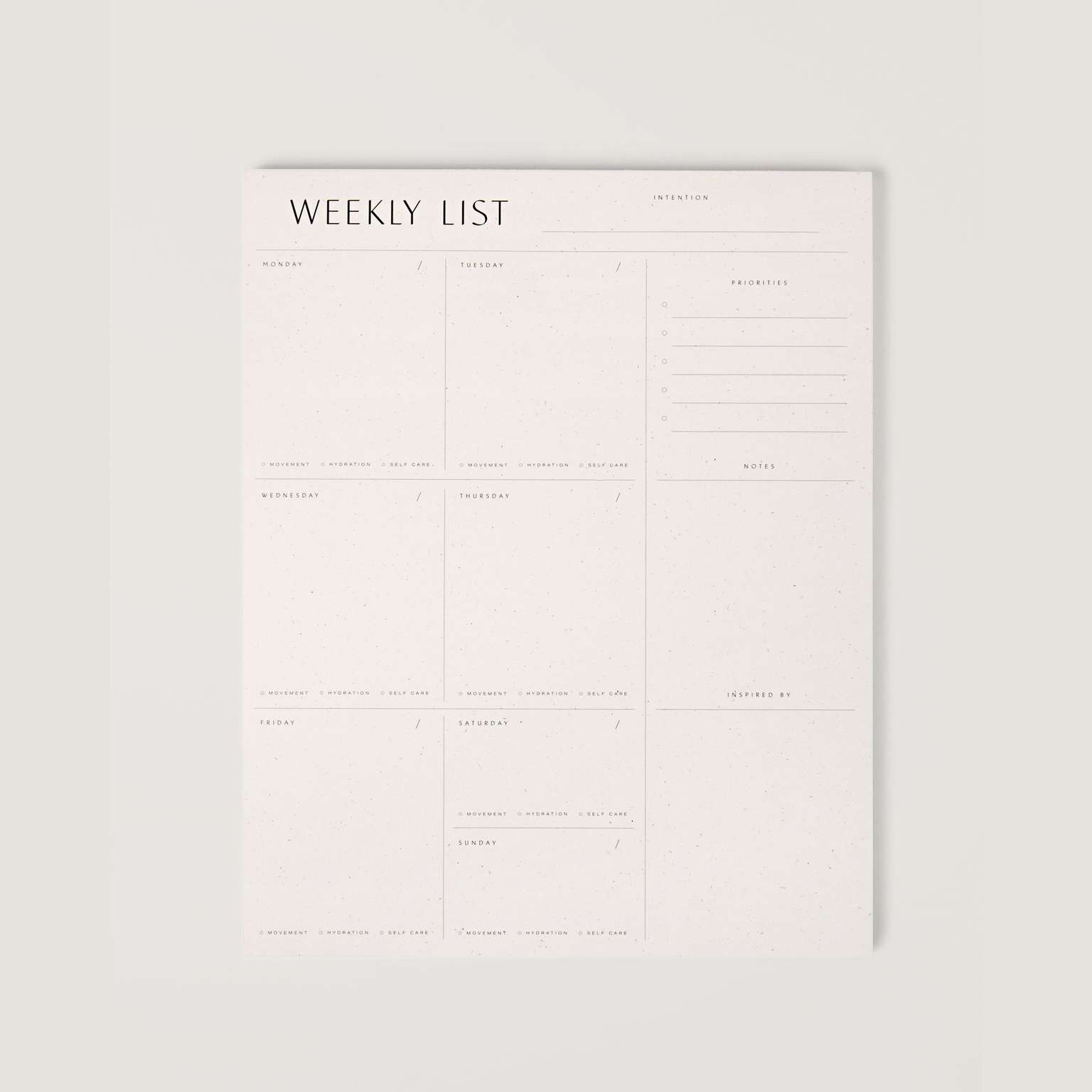 Weekly List Pad