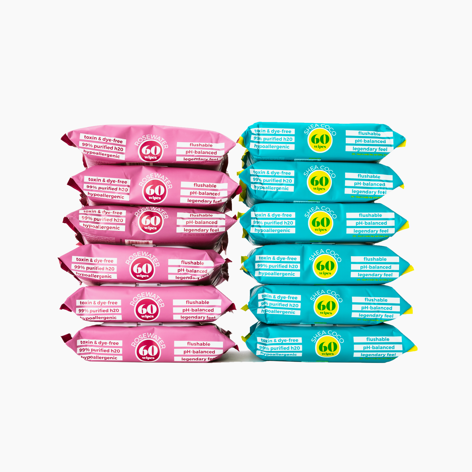60ct Flushable Wipes - 12 Pack