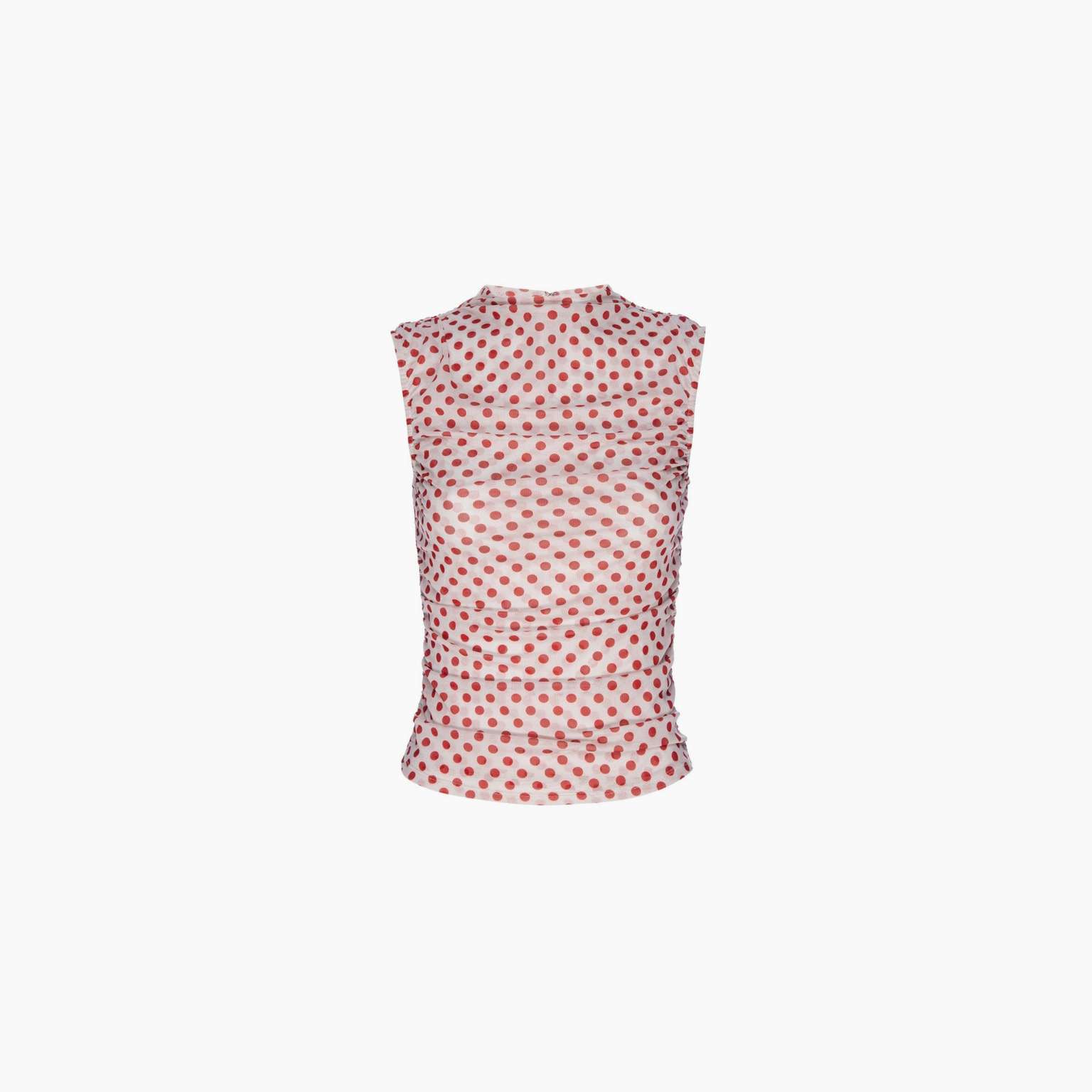 Cam Top - White Polka Dot