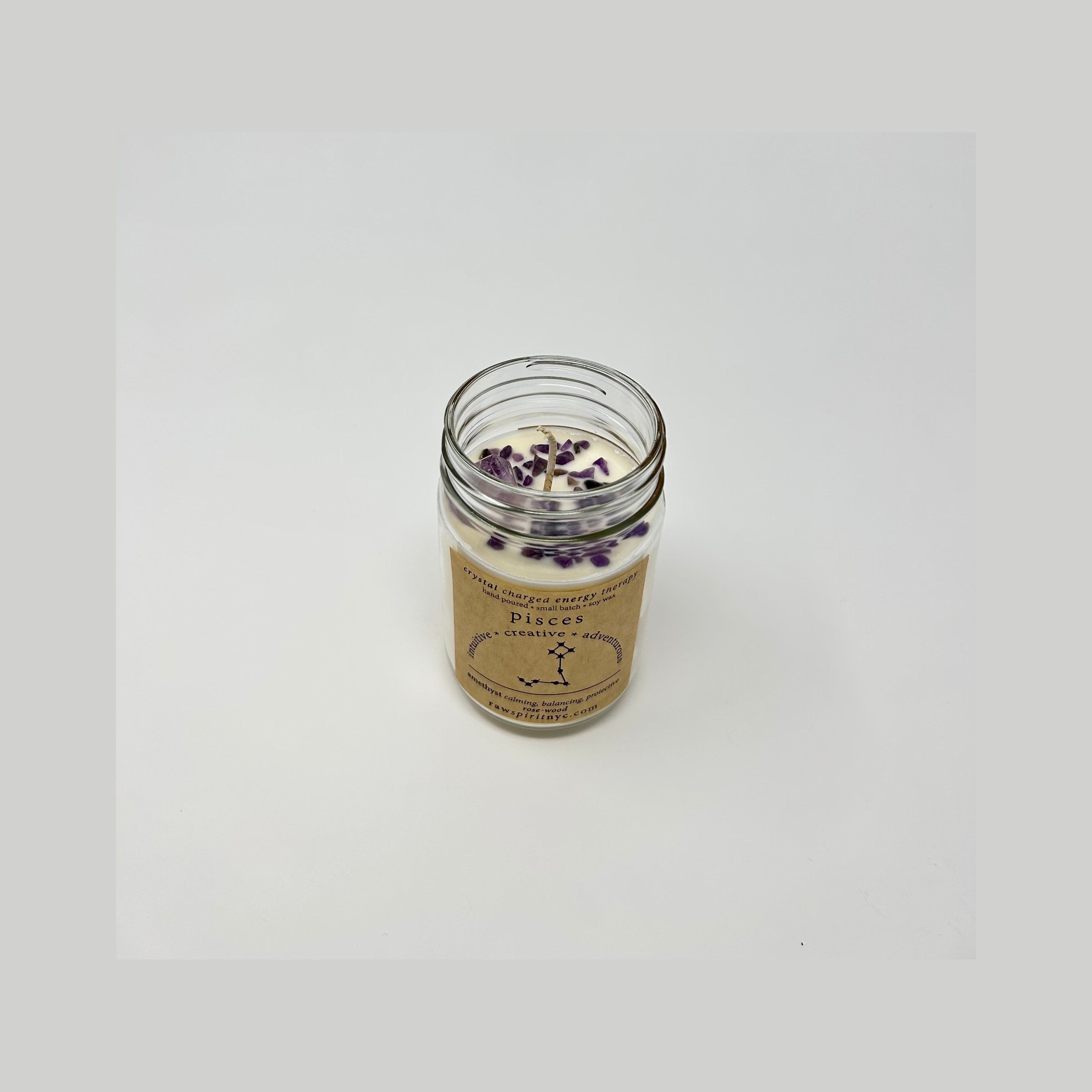 Pisces - Crystal Charged Energy Candle