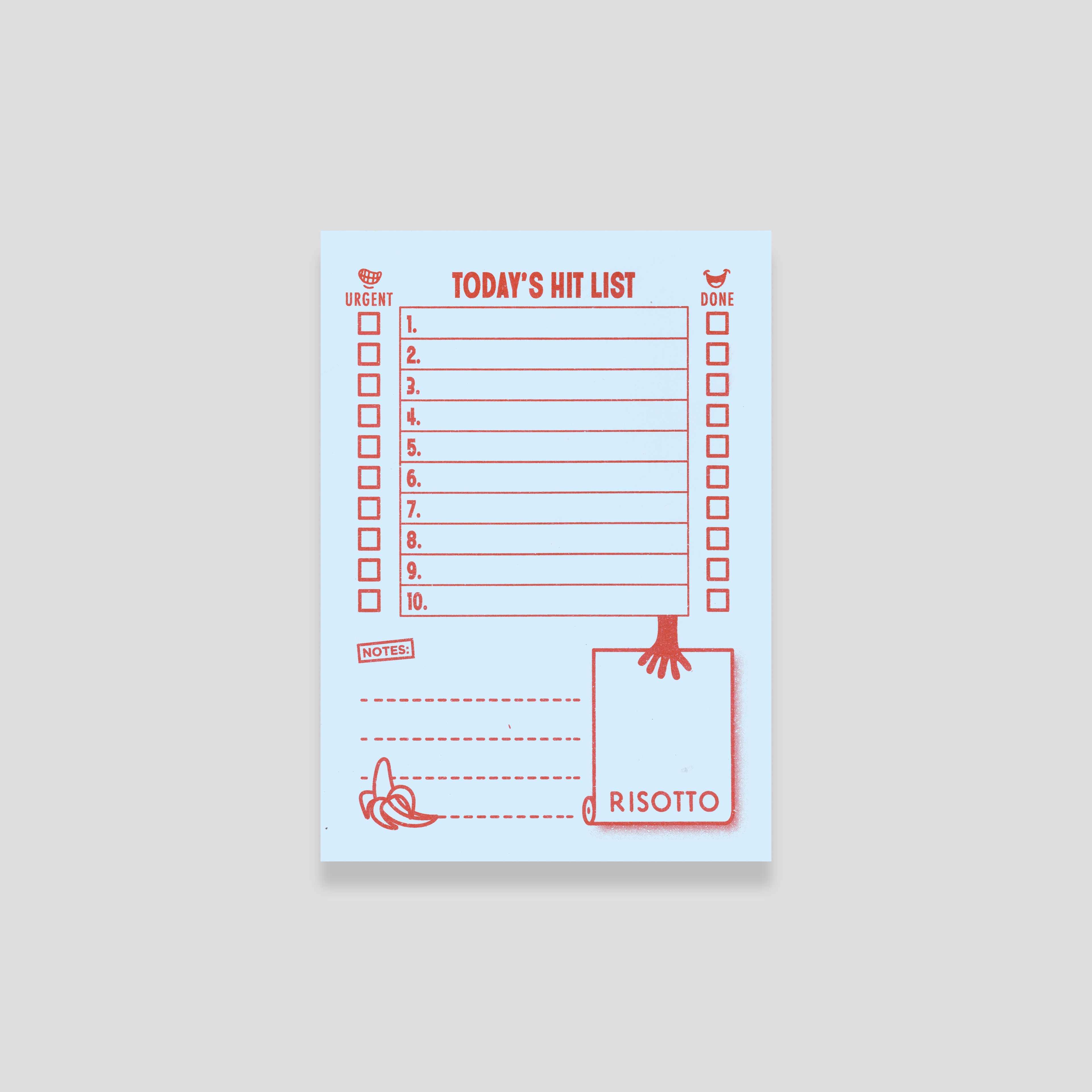 HIT LIST: Blue - To Do List Notepad