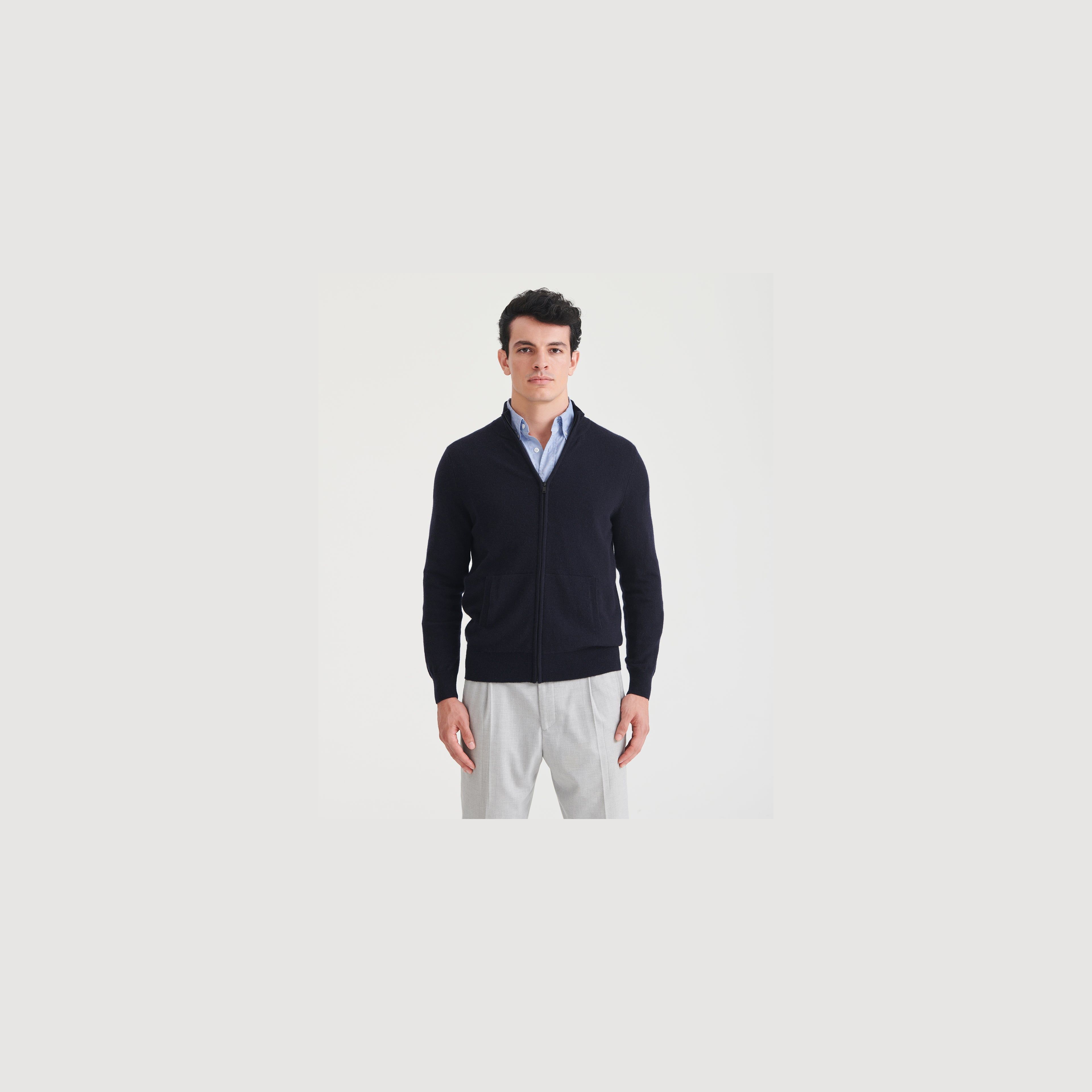 Sequoia Navy Ribbed Cotton Quarter Zip Sweater – Collars & Co.