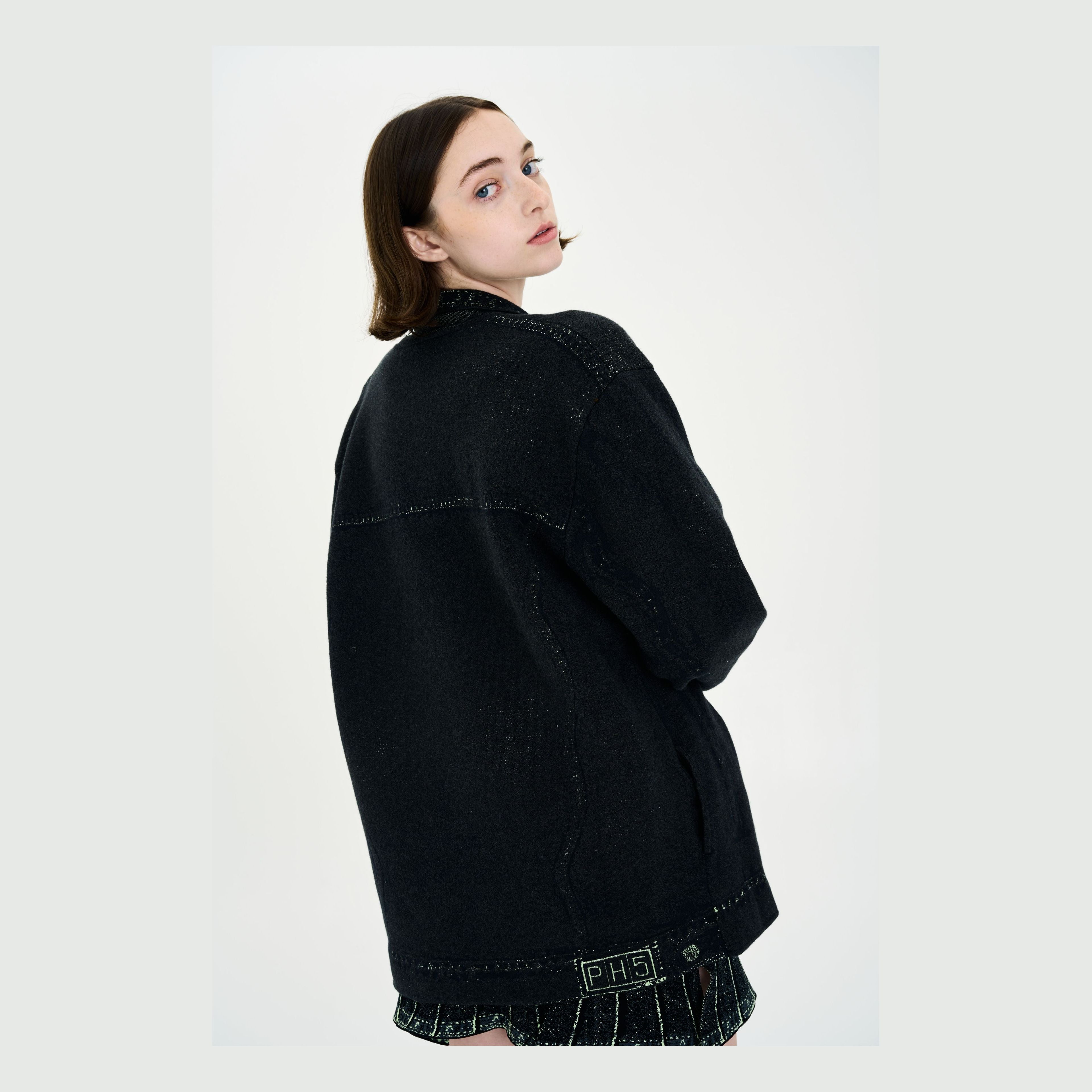 Hana Denim Print Oversized Jacket