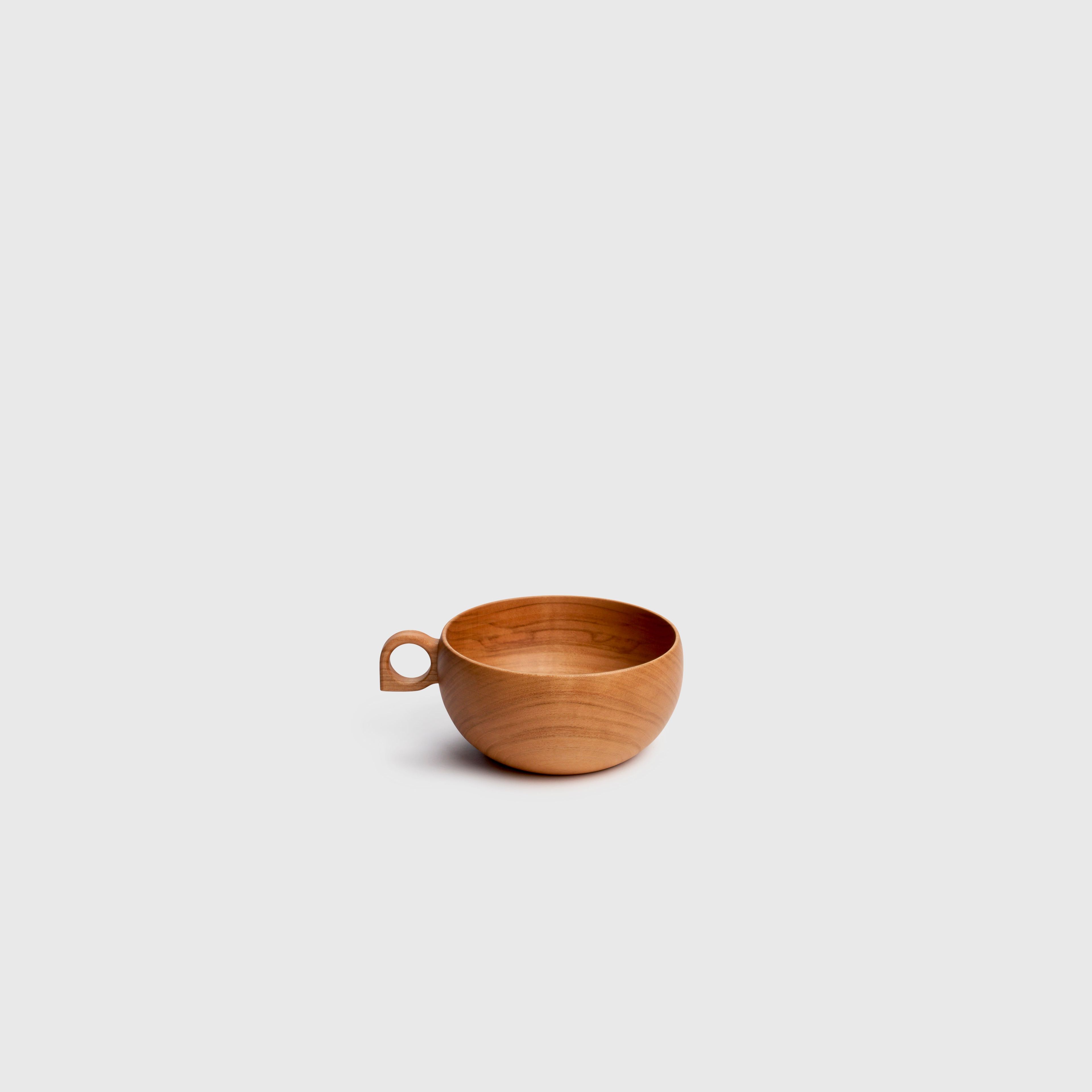 Japanese Cherry Wood Bowl with Handle