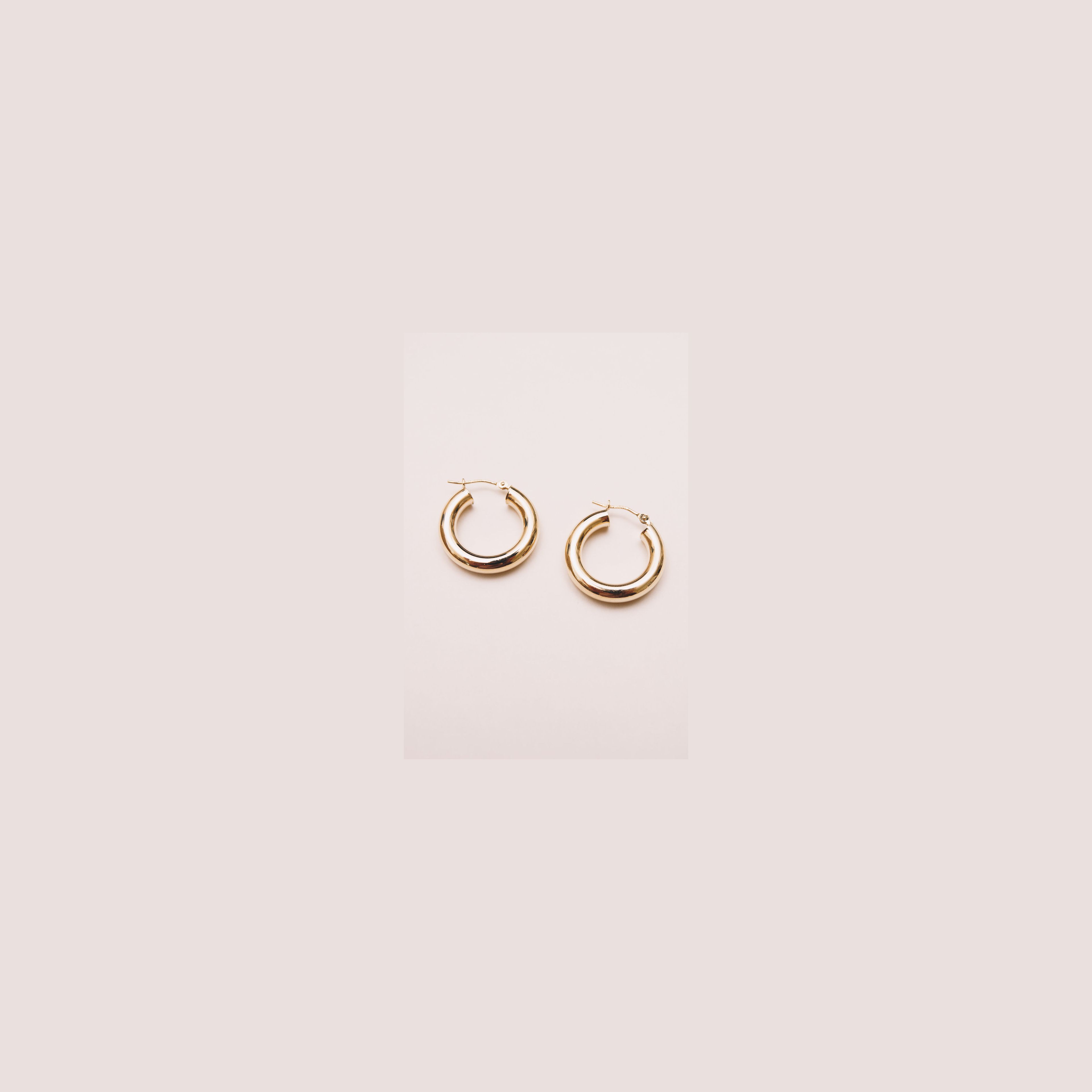 20 mm Tube Hoop Earrings | 14K Gold