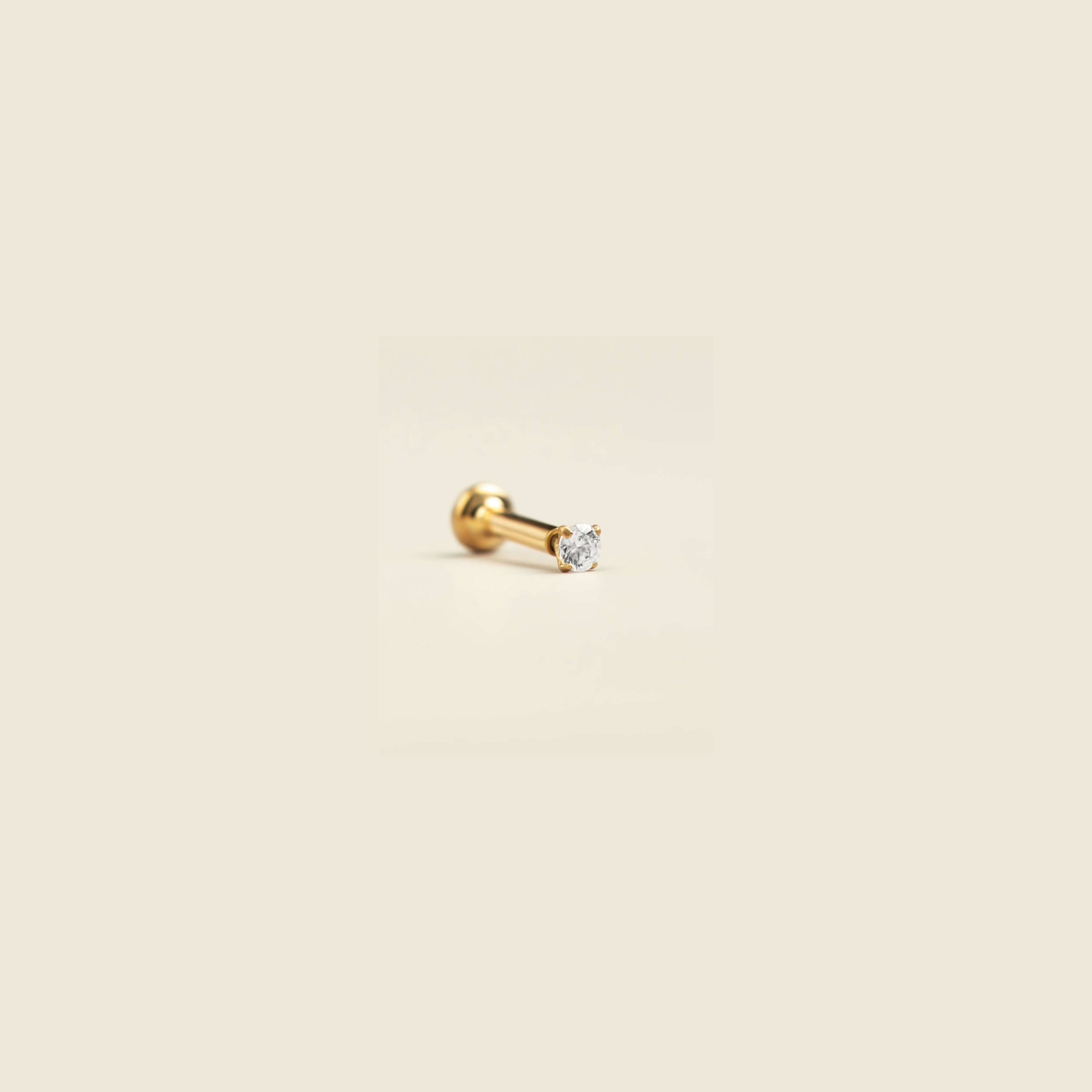 Marina - 14k Gold Tiny Crystal Flat Back Earring