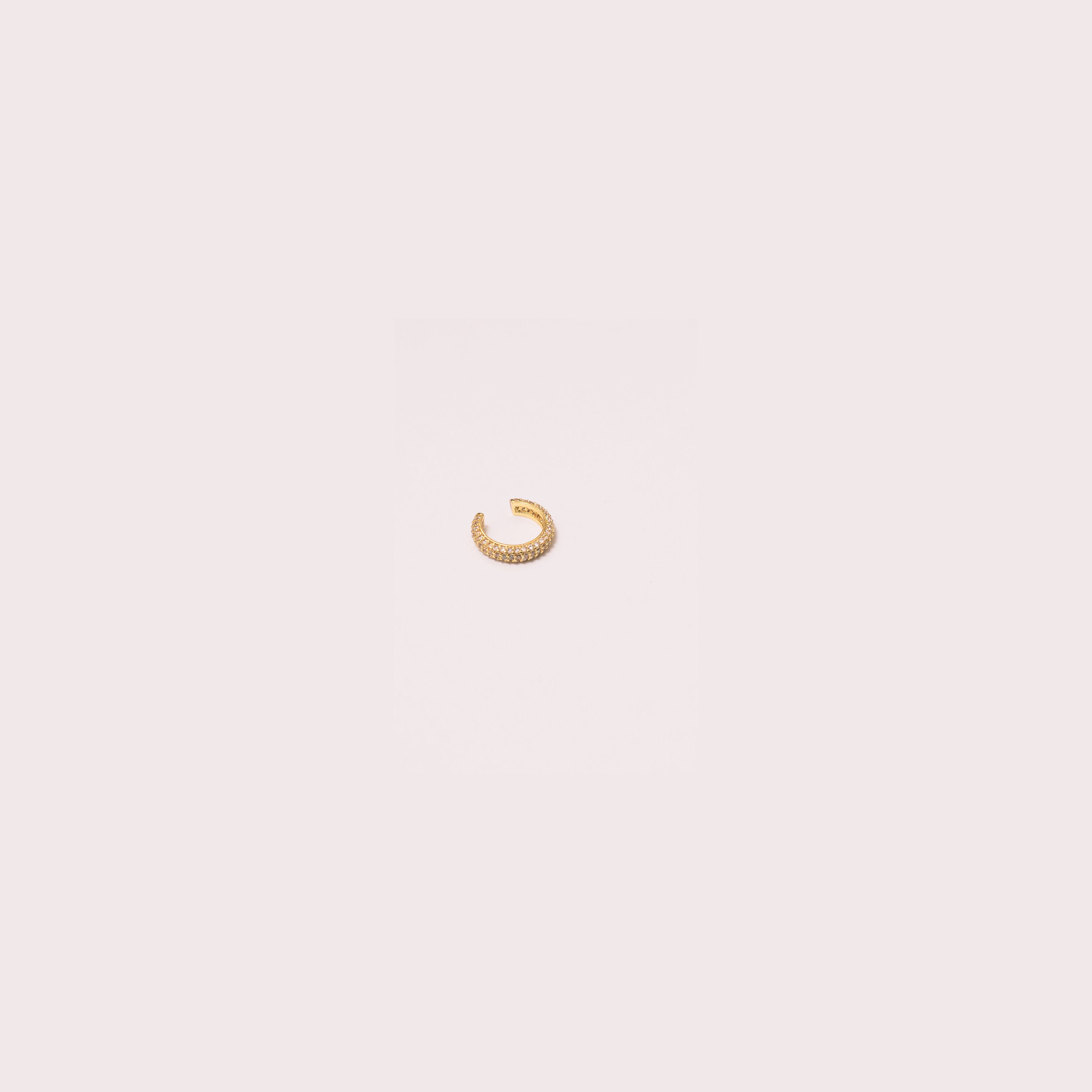 Mina Pavé Ear Cuff | Crystal | 18k Gold over .925 Silver