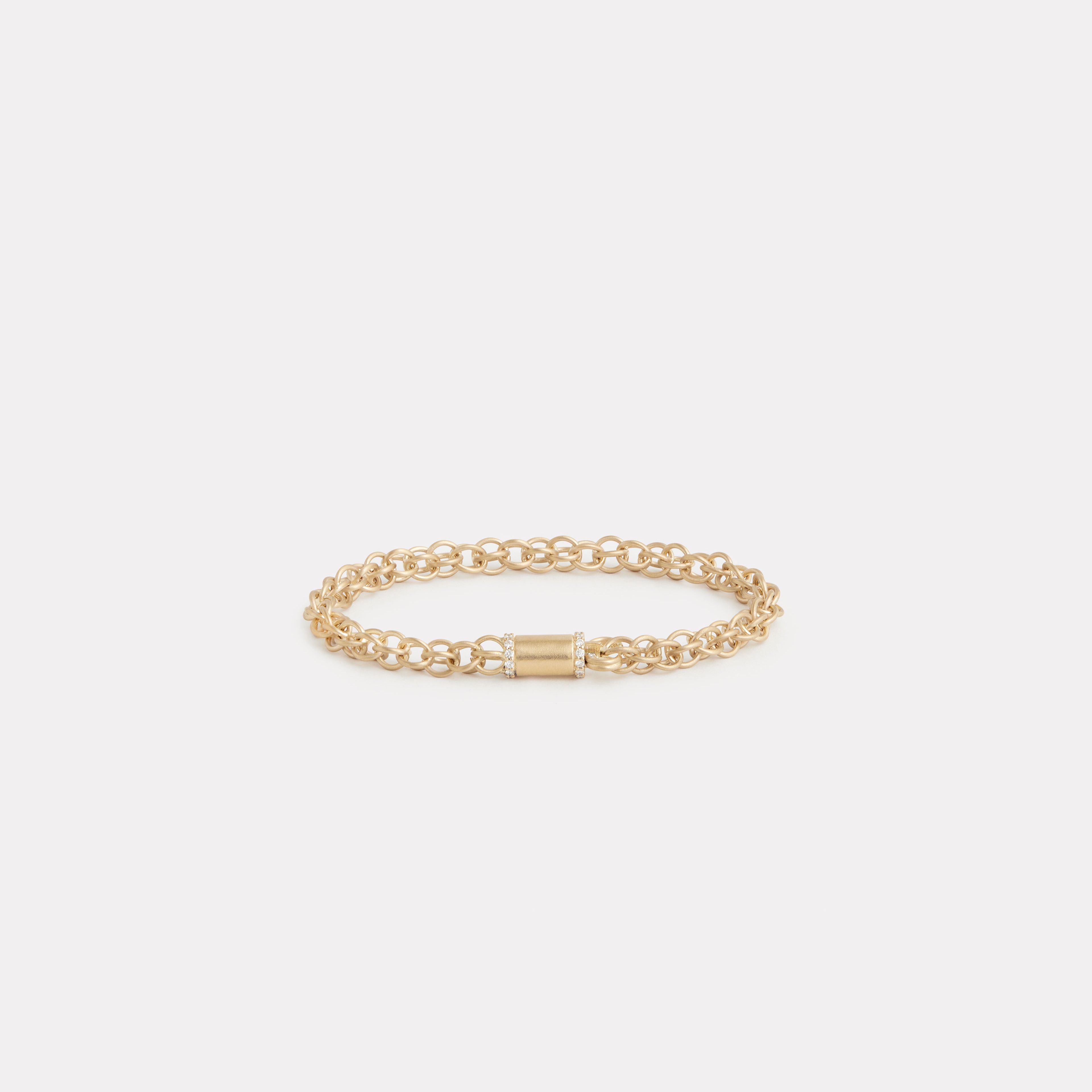 Round Link Chain Bracelet with Diamond Edged Clasp