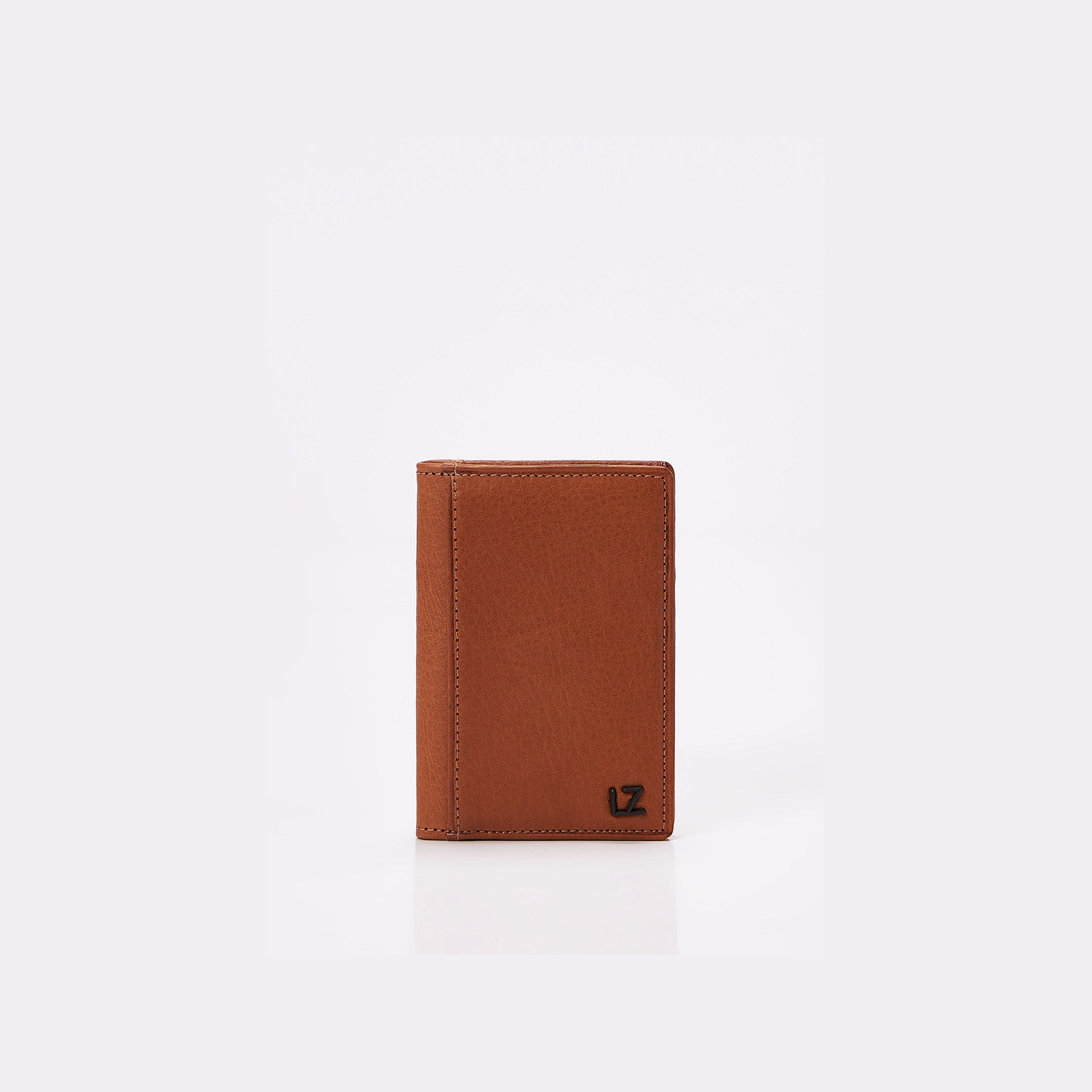 Tan Leather Folding Card Holder