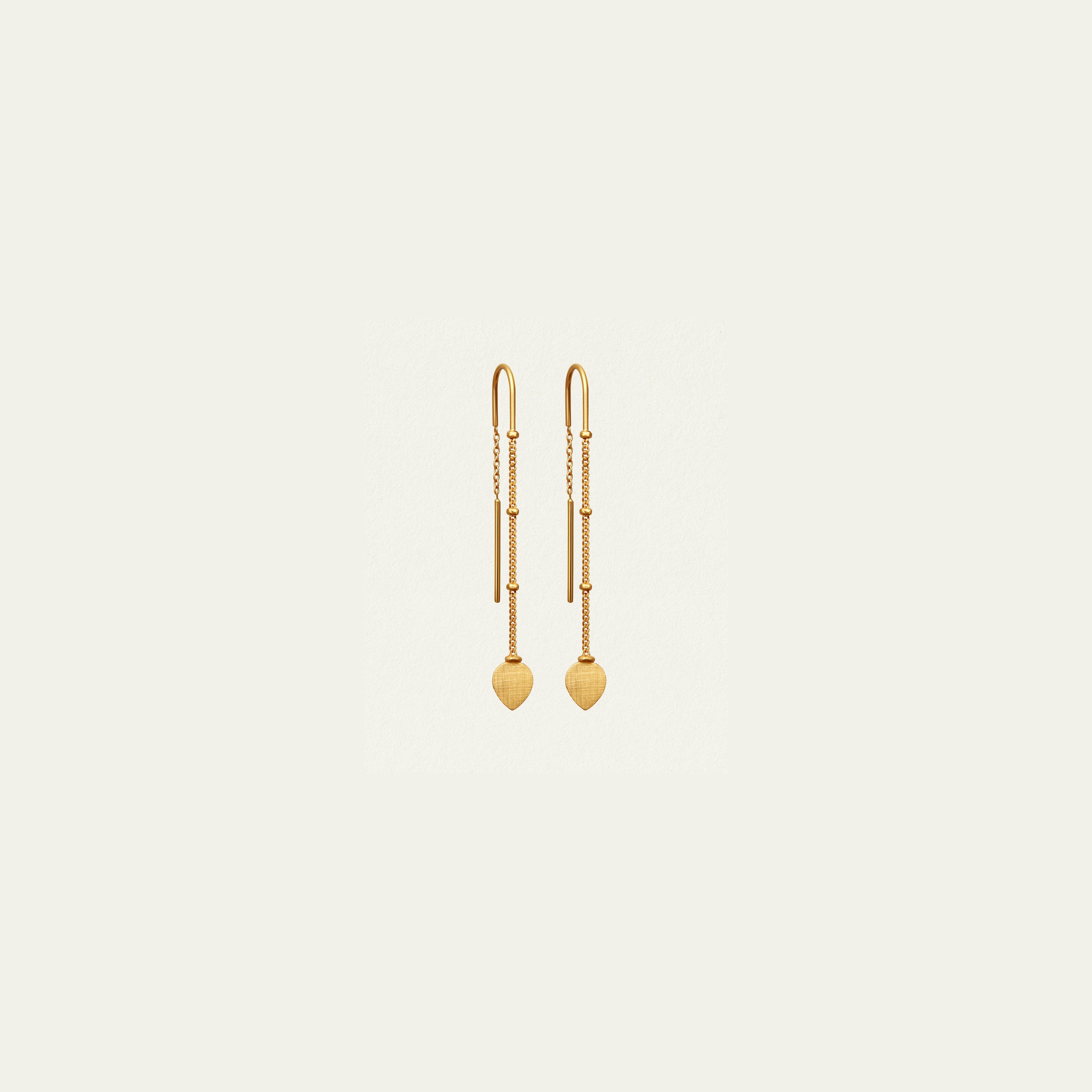Hanging Lotus Earrings Gold Vermeil