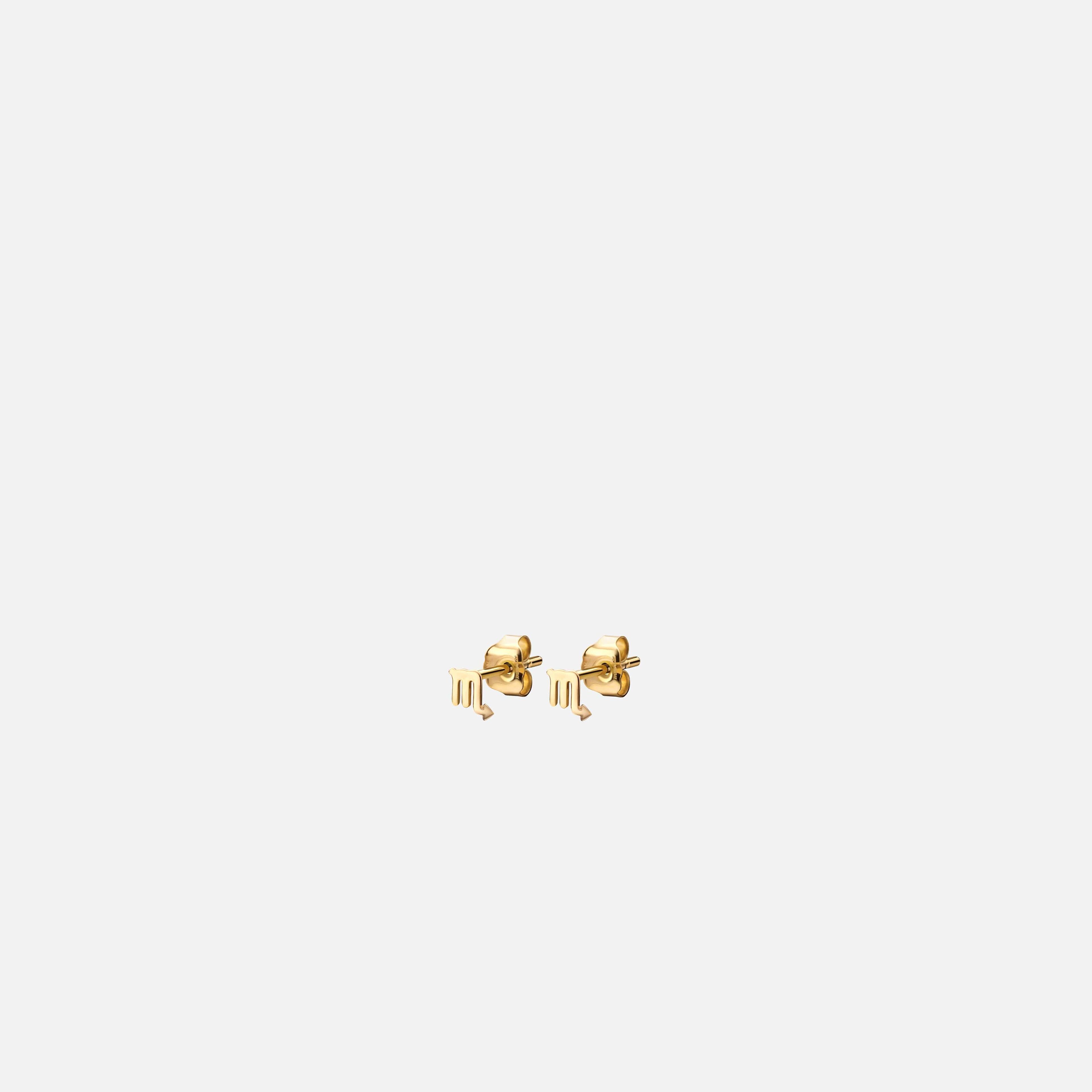 Scorpio Astro Studs, 14k Gold