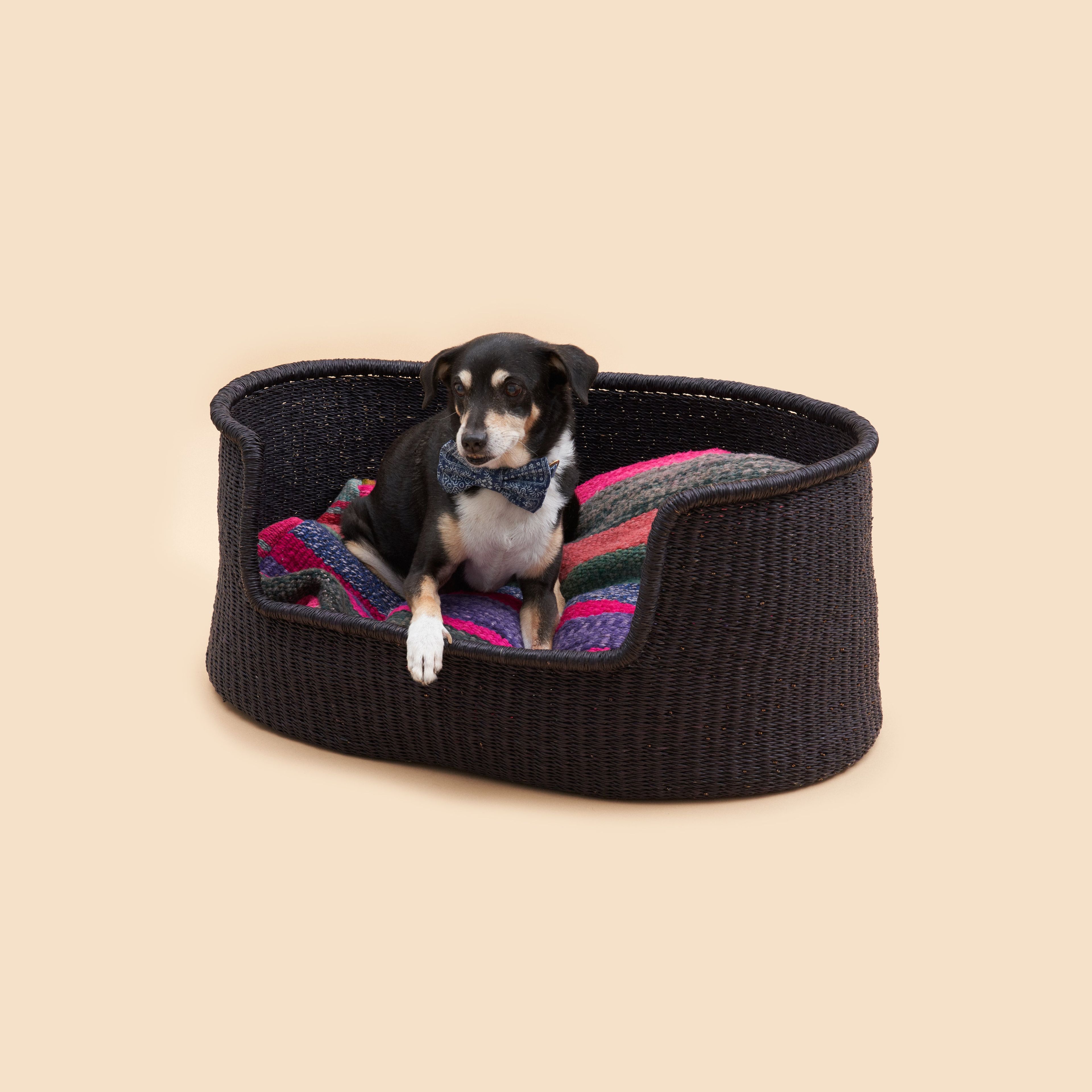Sprawler Handwoven Dog Bed Basket - Black (Store pick up only)