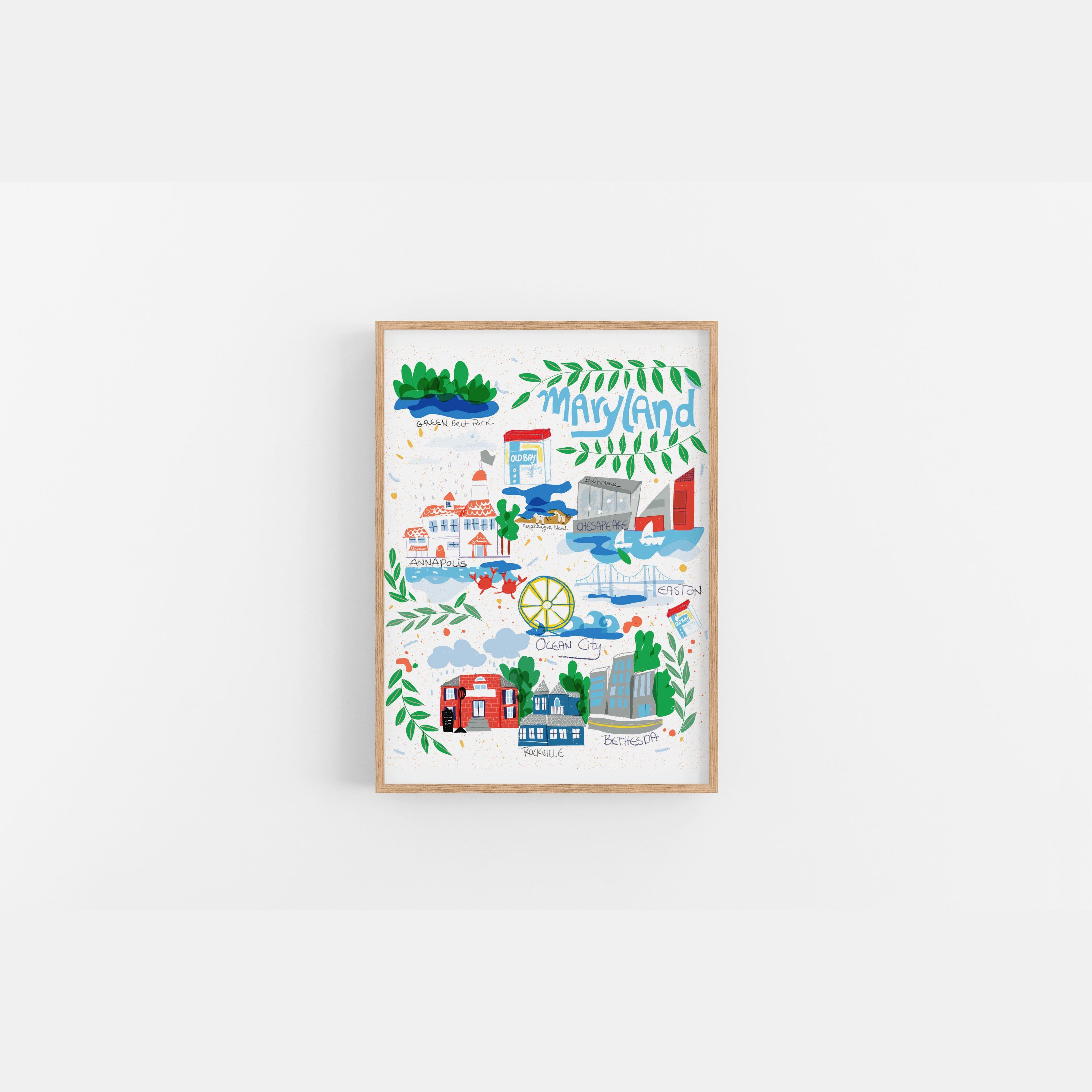MARYLAND Art Print | Cubicle Decor | House warming gift