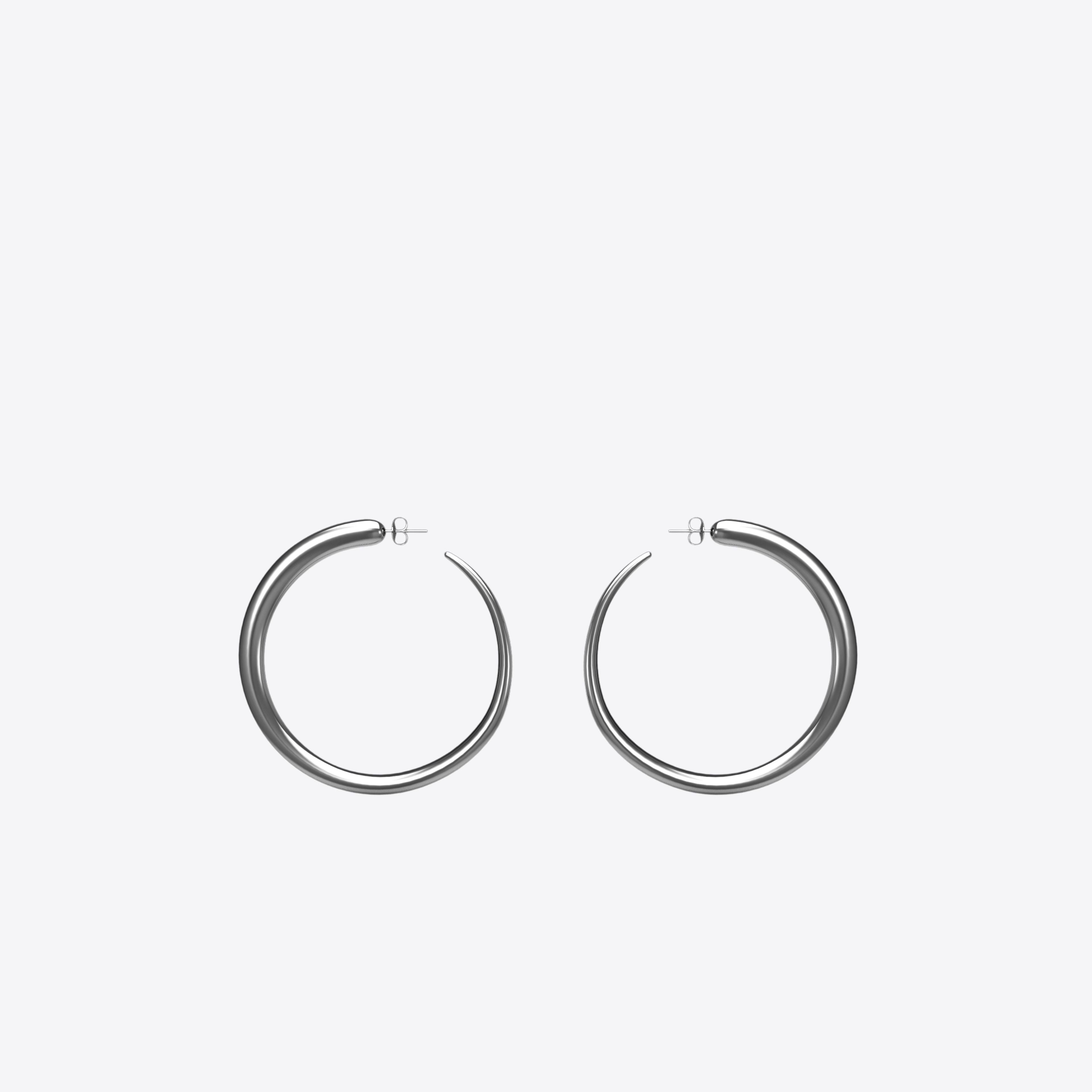 Khartoum Hoops Nude in Polished Sterling Silver