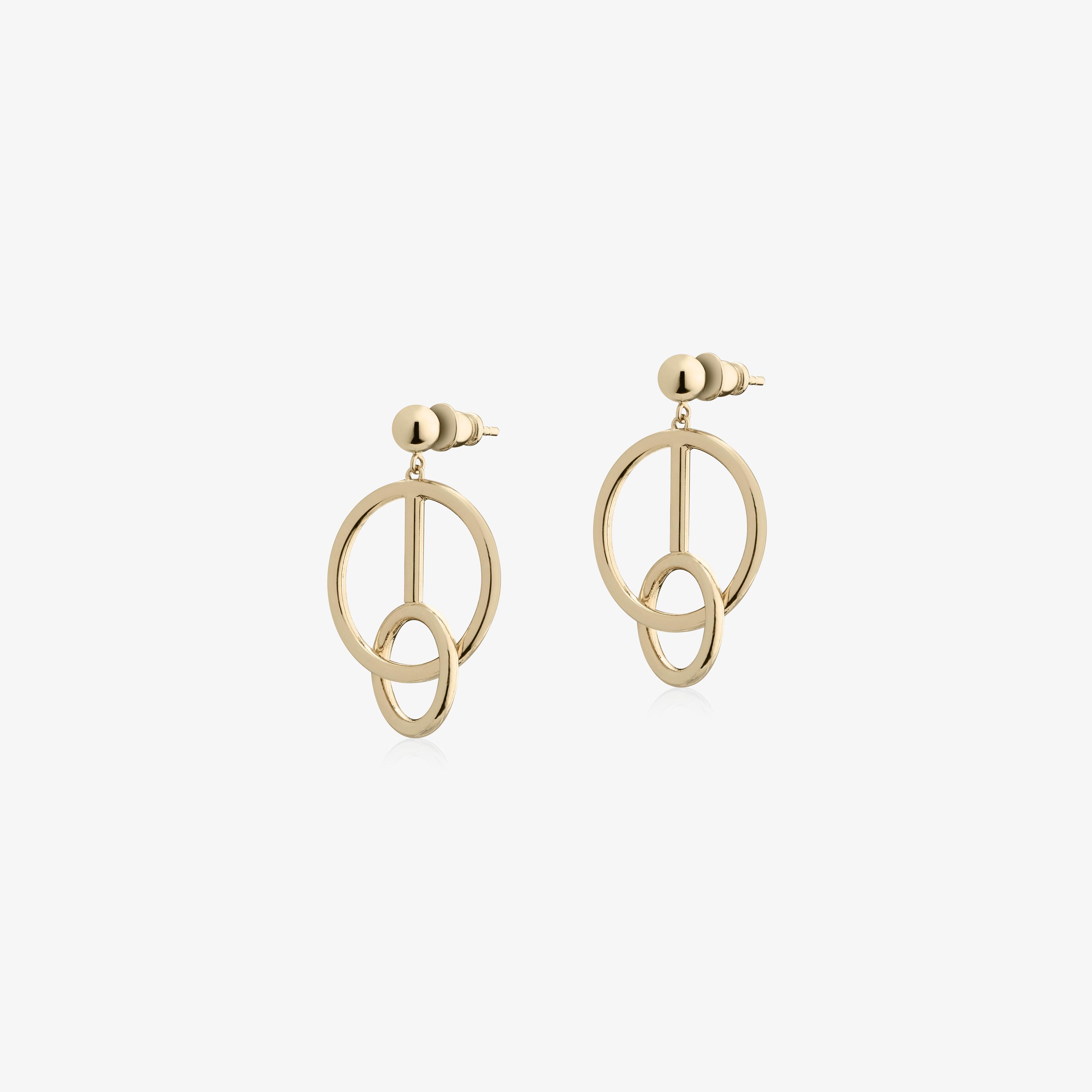 Music Bar Hoop Earrings - Gold