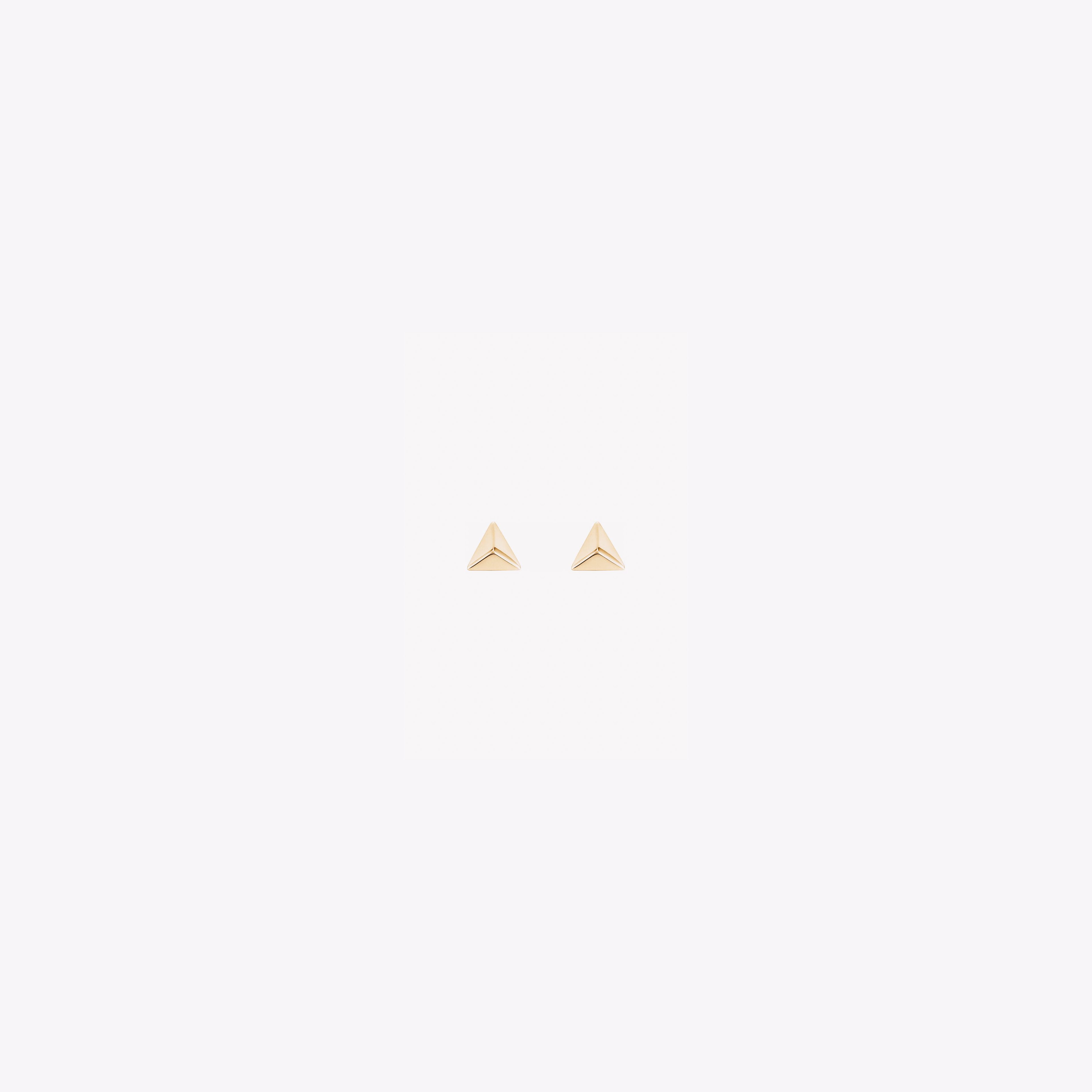 Pyramid Pair of Earrings | 14K Gold