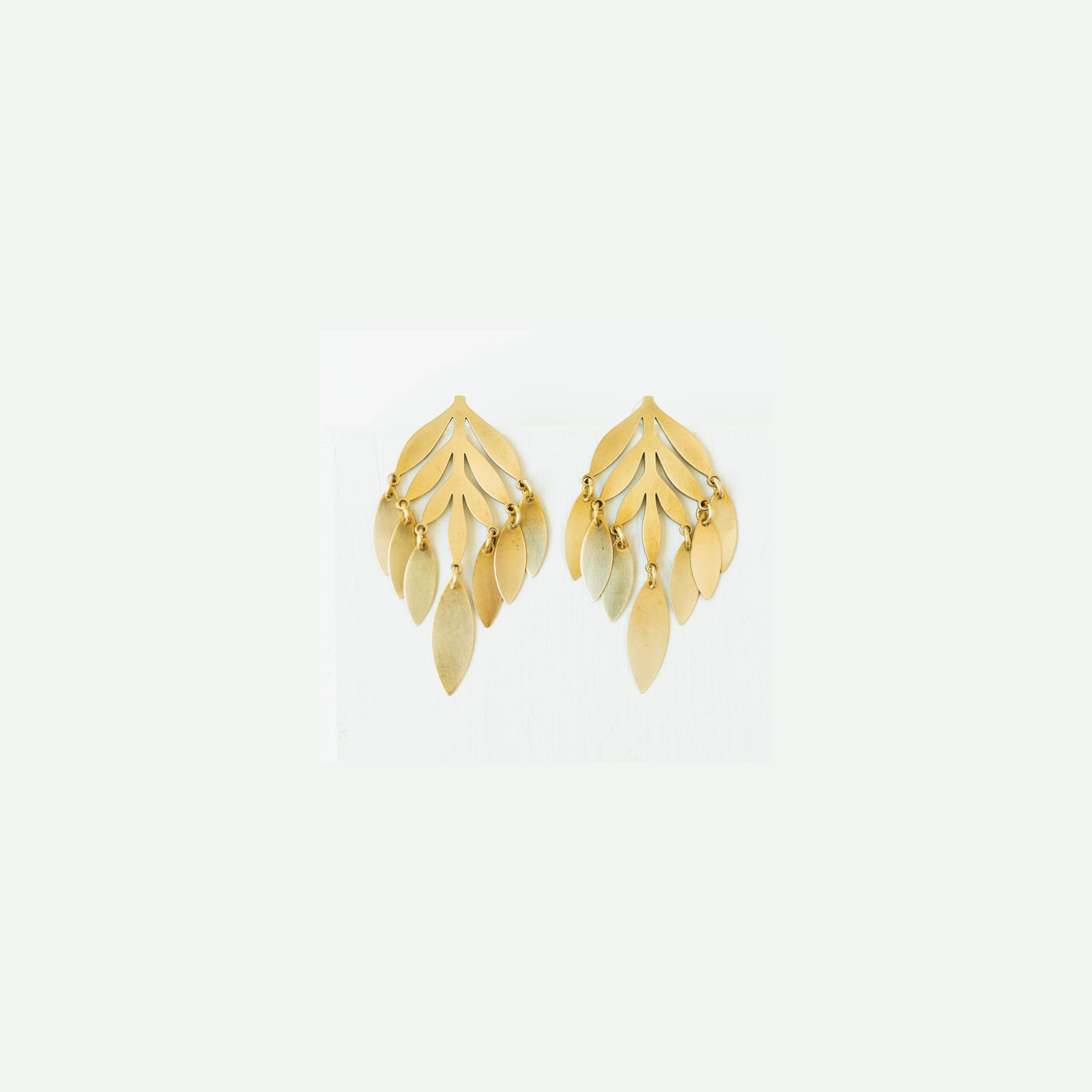 Botanical leaf Stud Earrings- WS