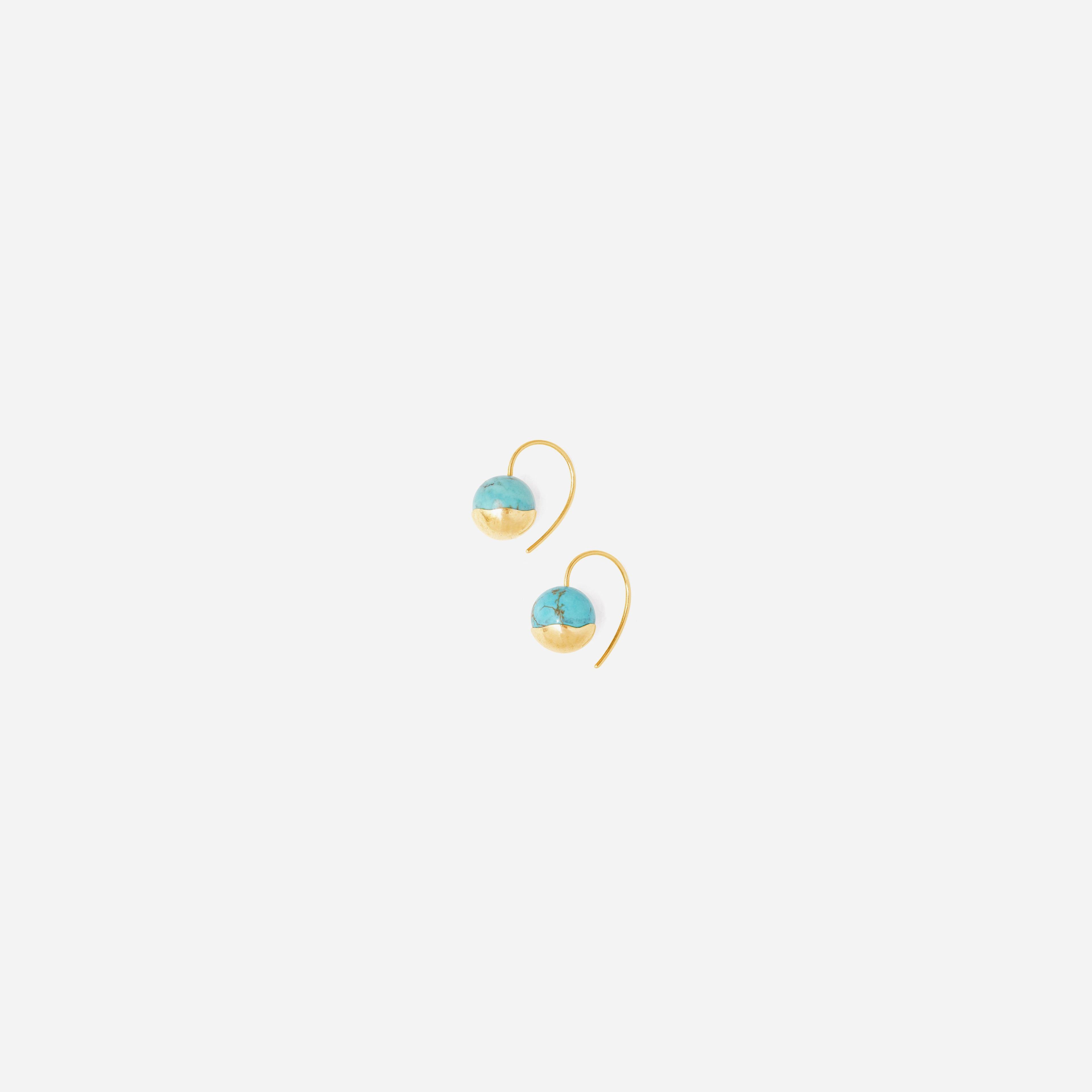 Gold Dipped Turquoise Earrings