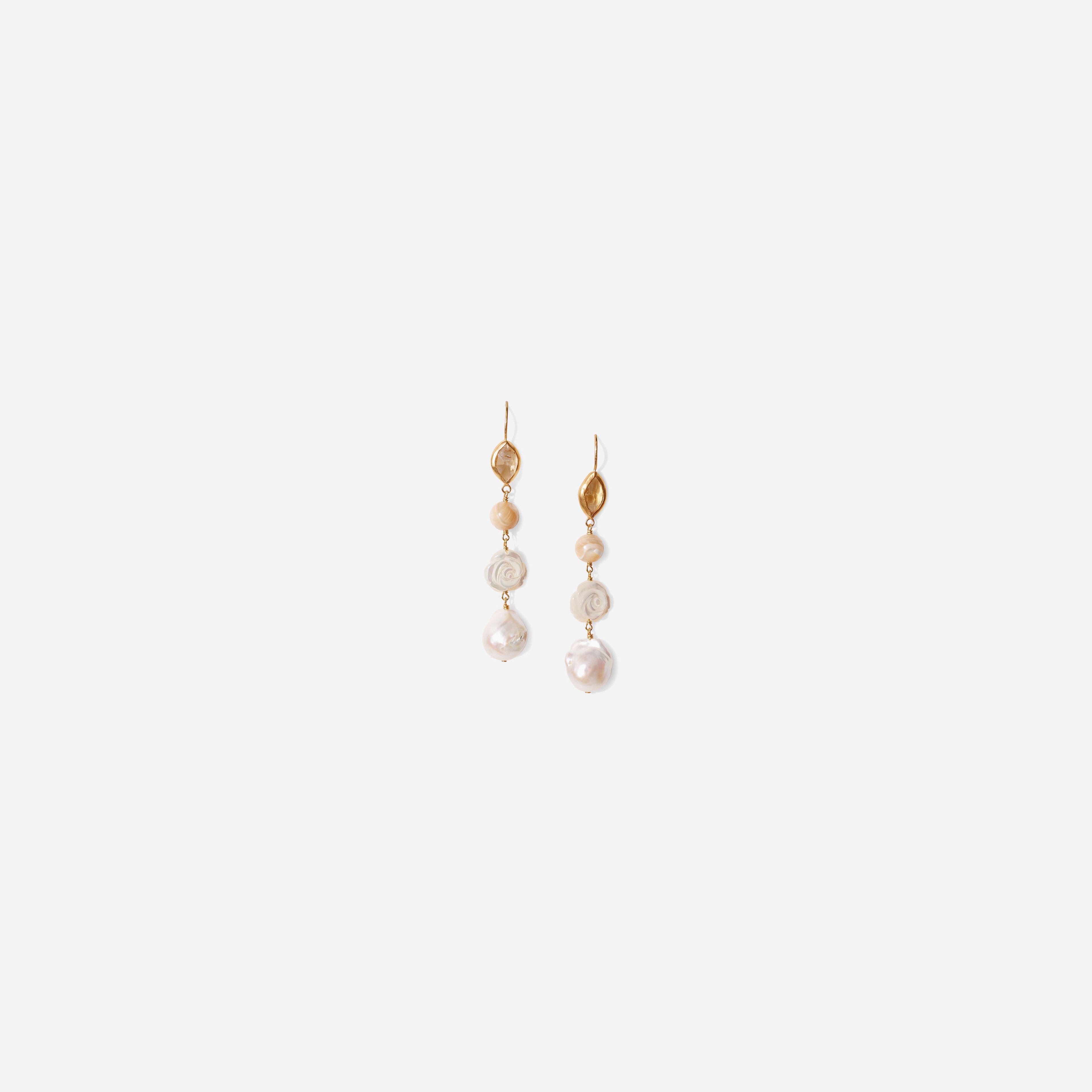 Roseto Tiered Earrings Natural