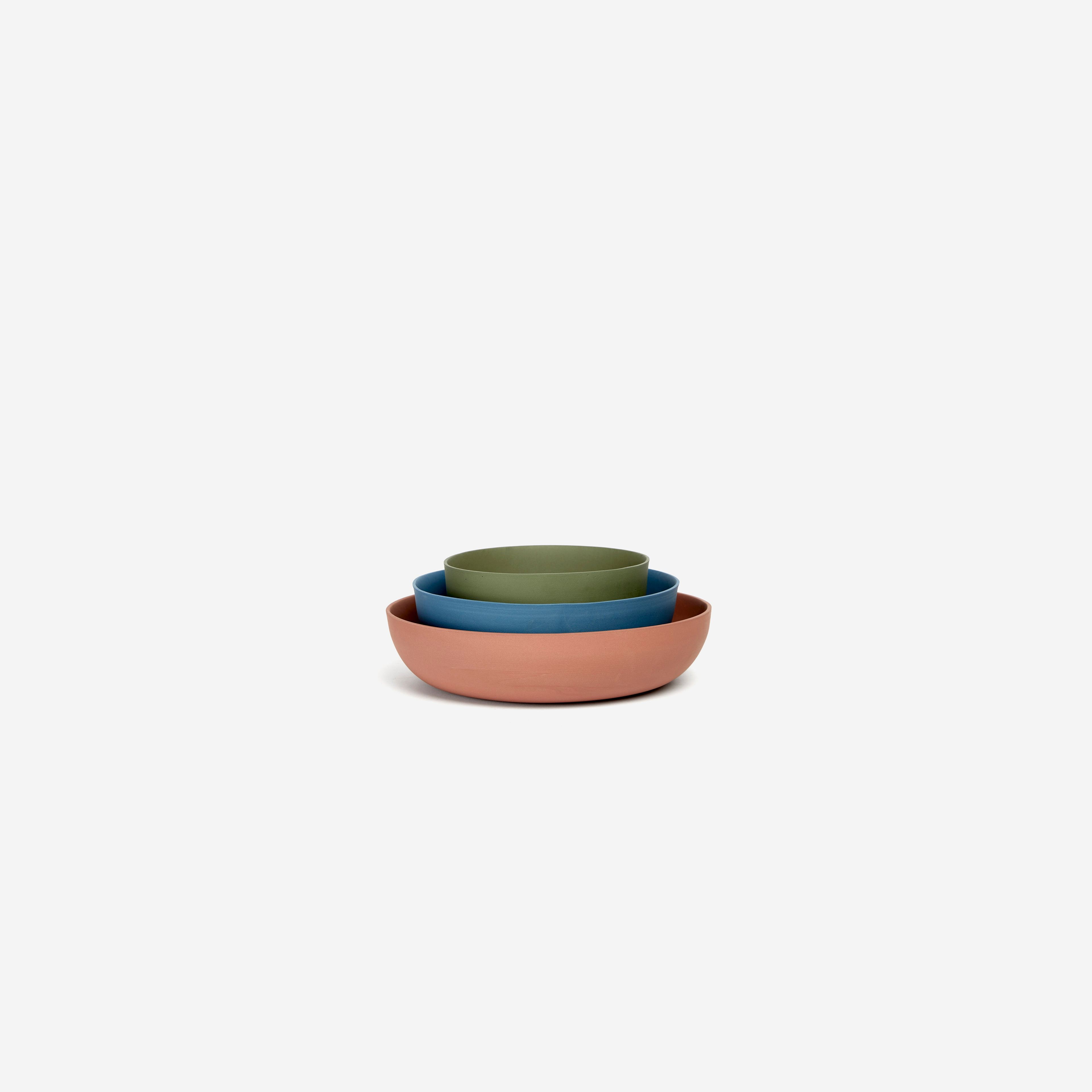 Commune Nesting Bowl Set -(Brown/Blue/Green)