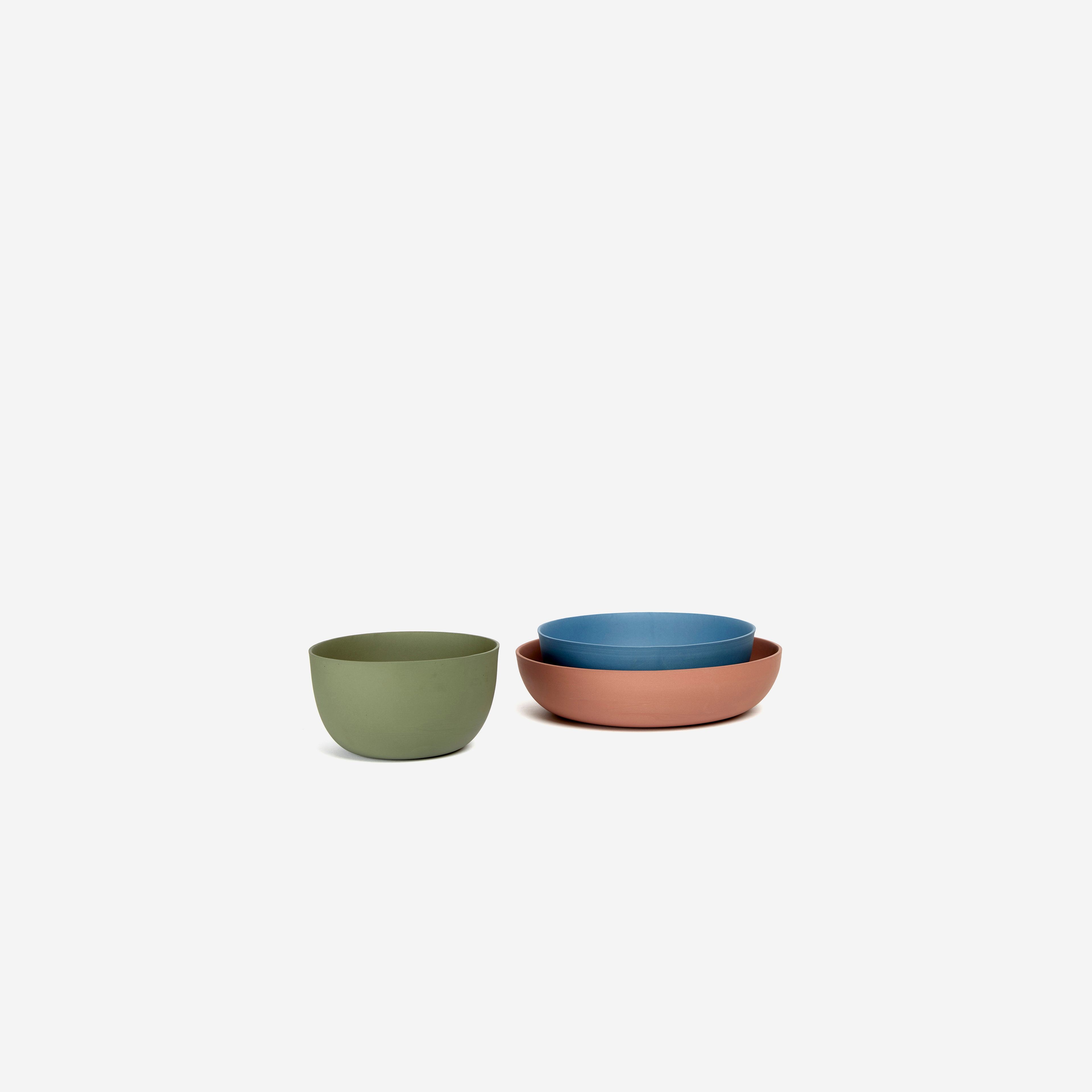 Commune Nesting Bowl Set -(Brown/Blue/Green)