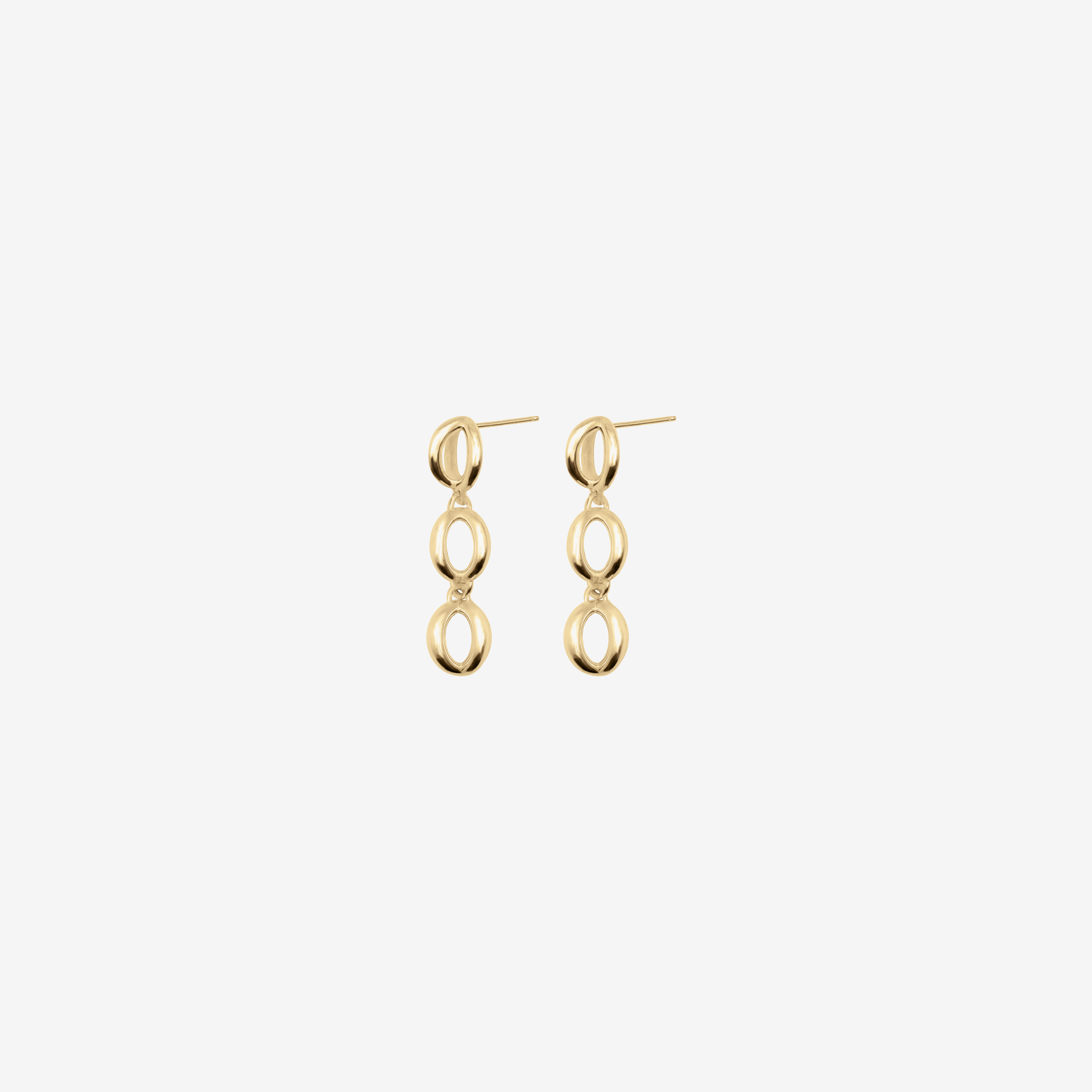 Gold Long Dome Earrings