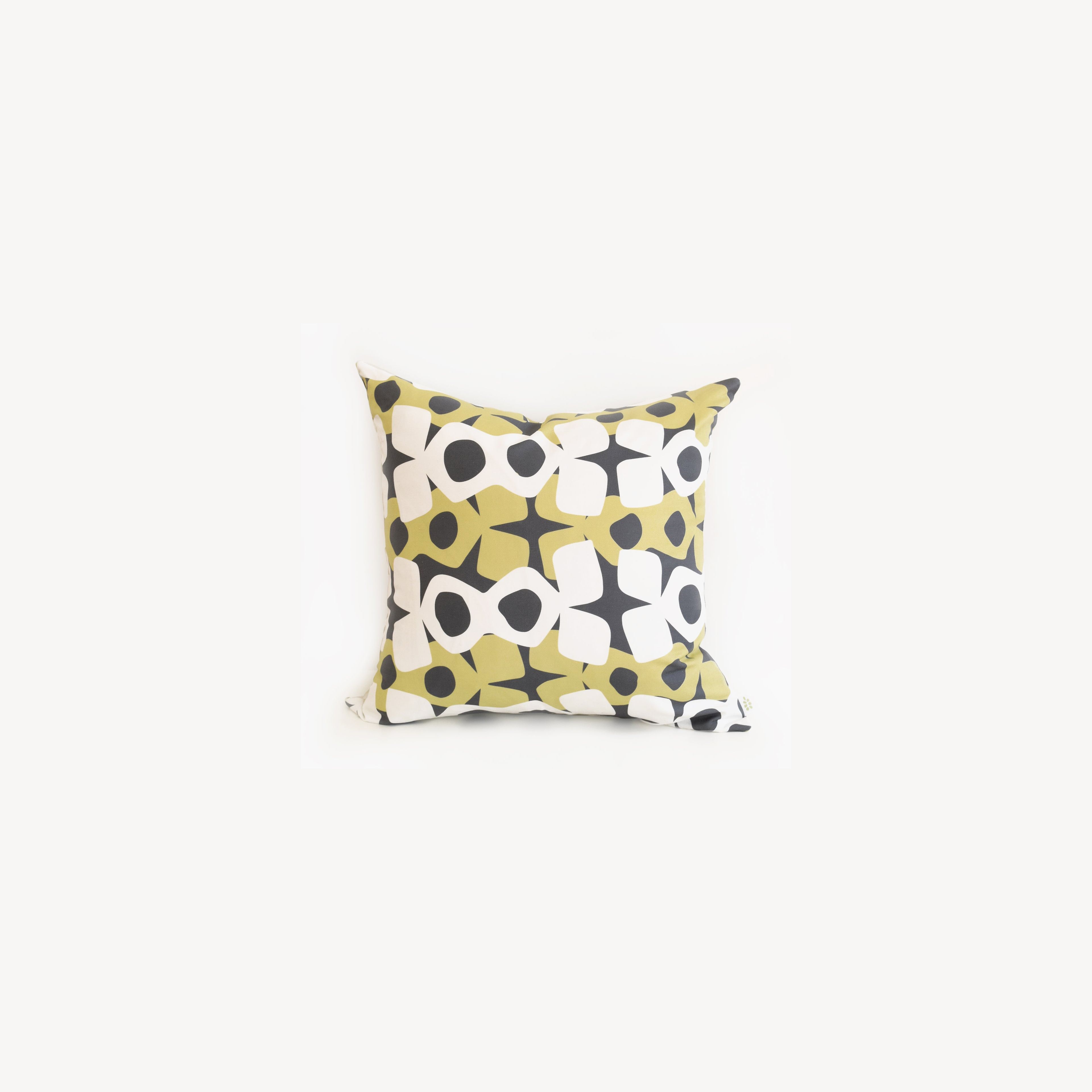 Hoop Linen Cotton Pillow (18x18) – Charcoal Moss