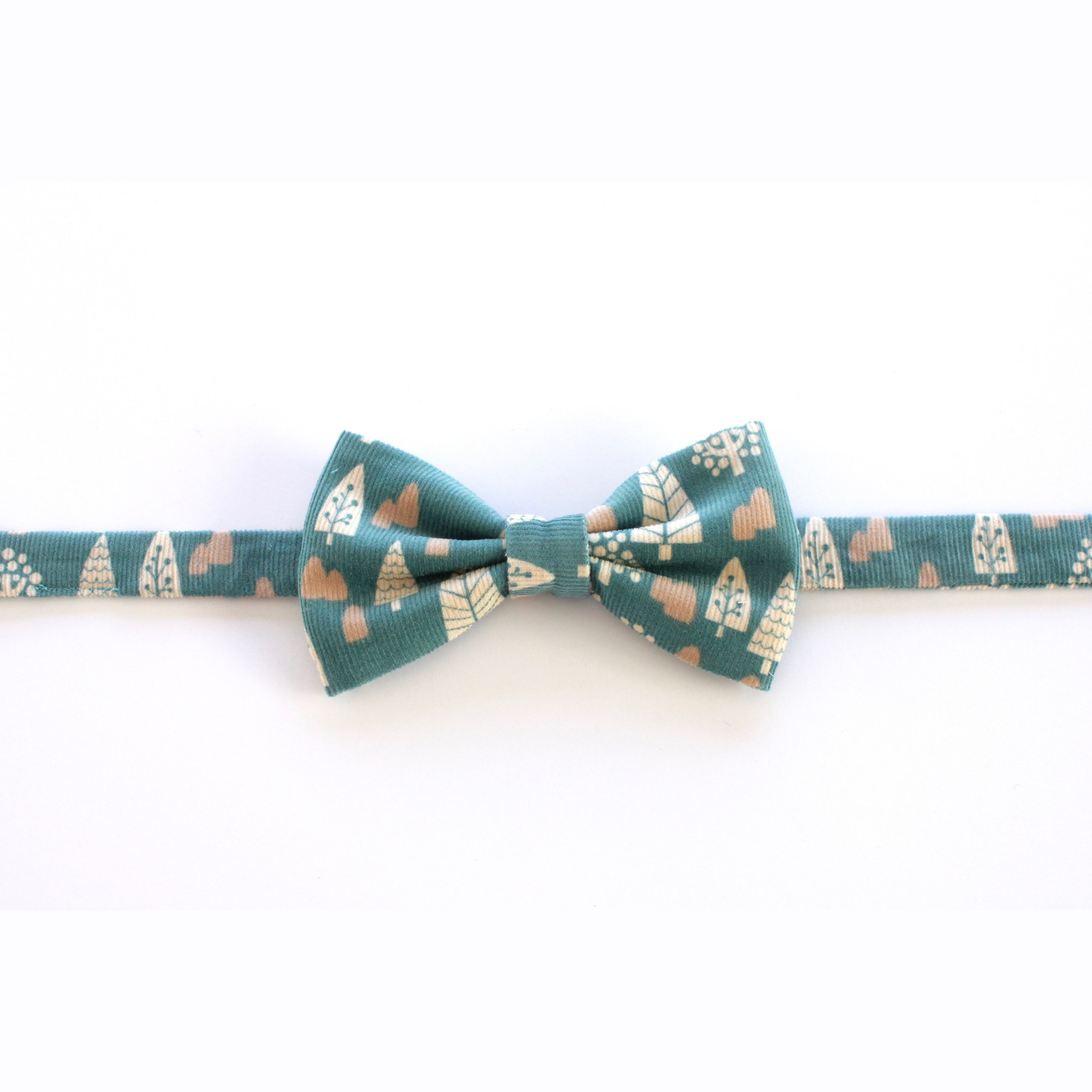 Woodland Turquoise Corduroy Children's Bow Tie