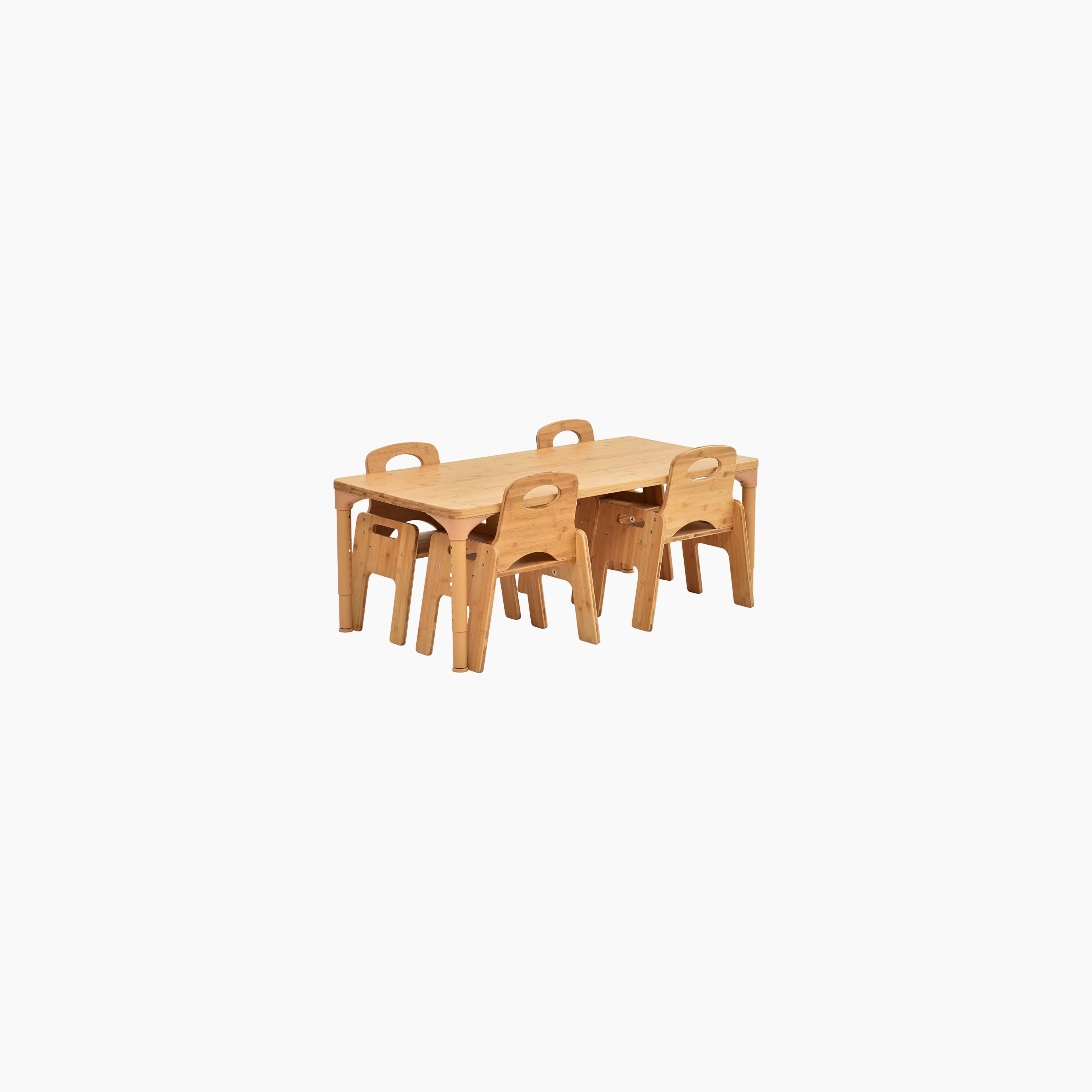 Adrian - Bamboo Toddler Table and Chair 5 Piece Set