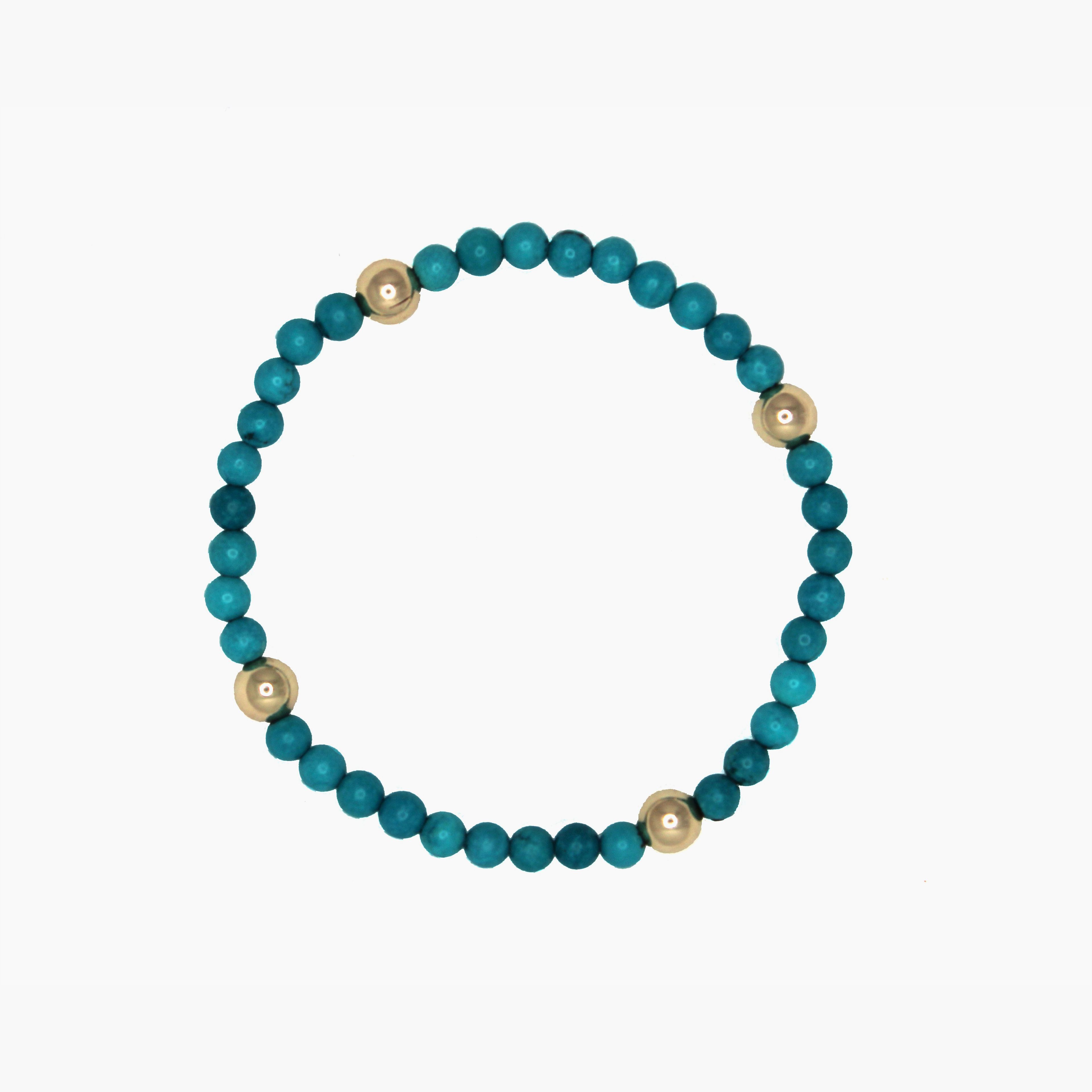 Quad Turquoise Beaded Bracelet
