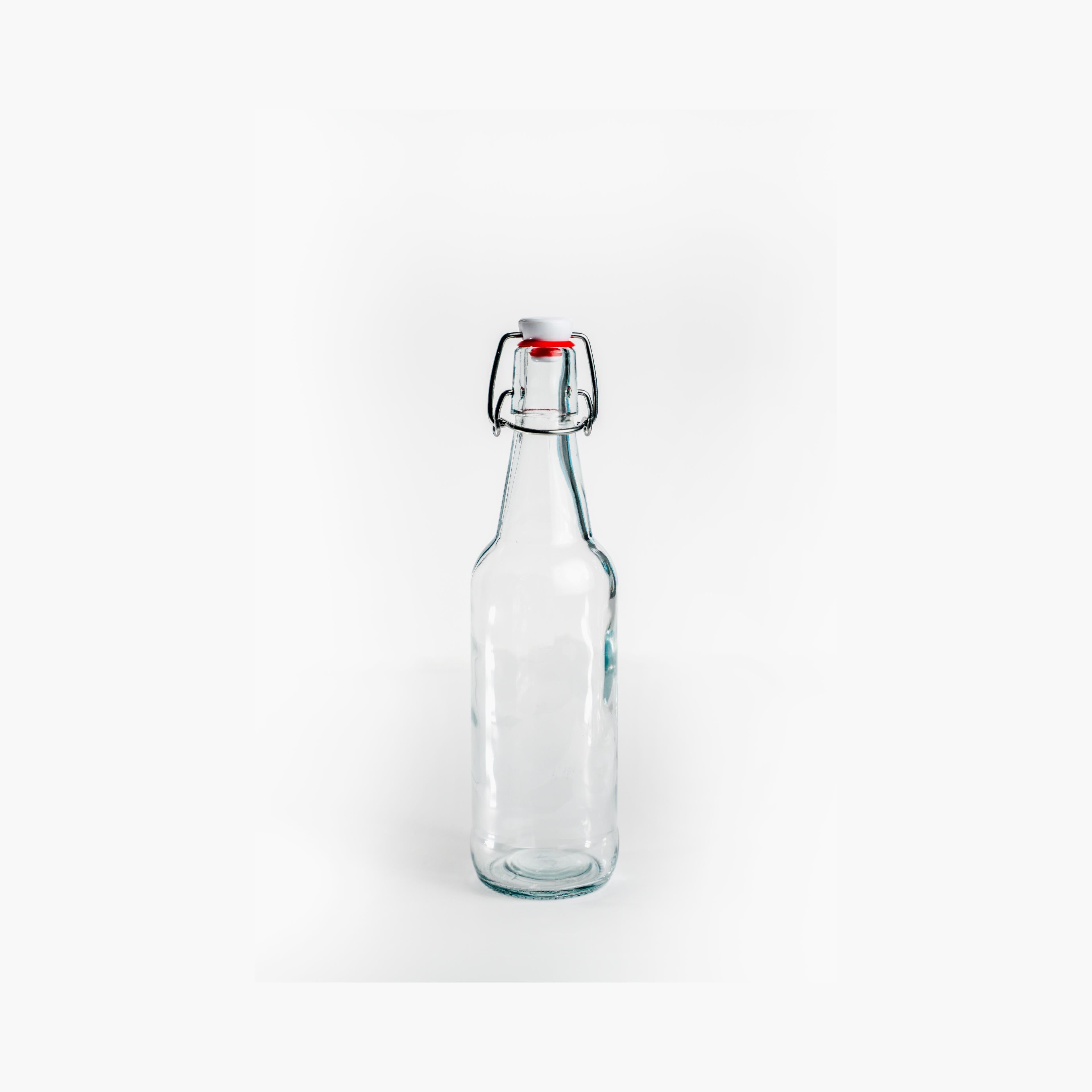 Flip Top Glass Bottles - Pack of Six 6 with Rubber Funnel