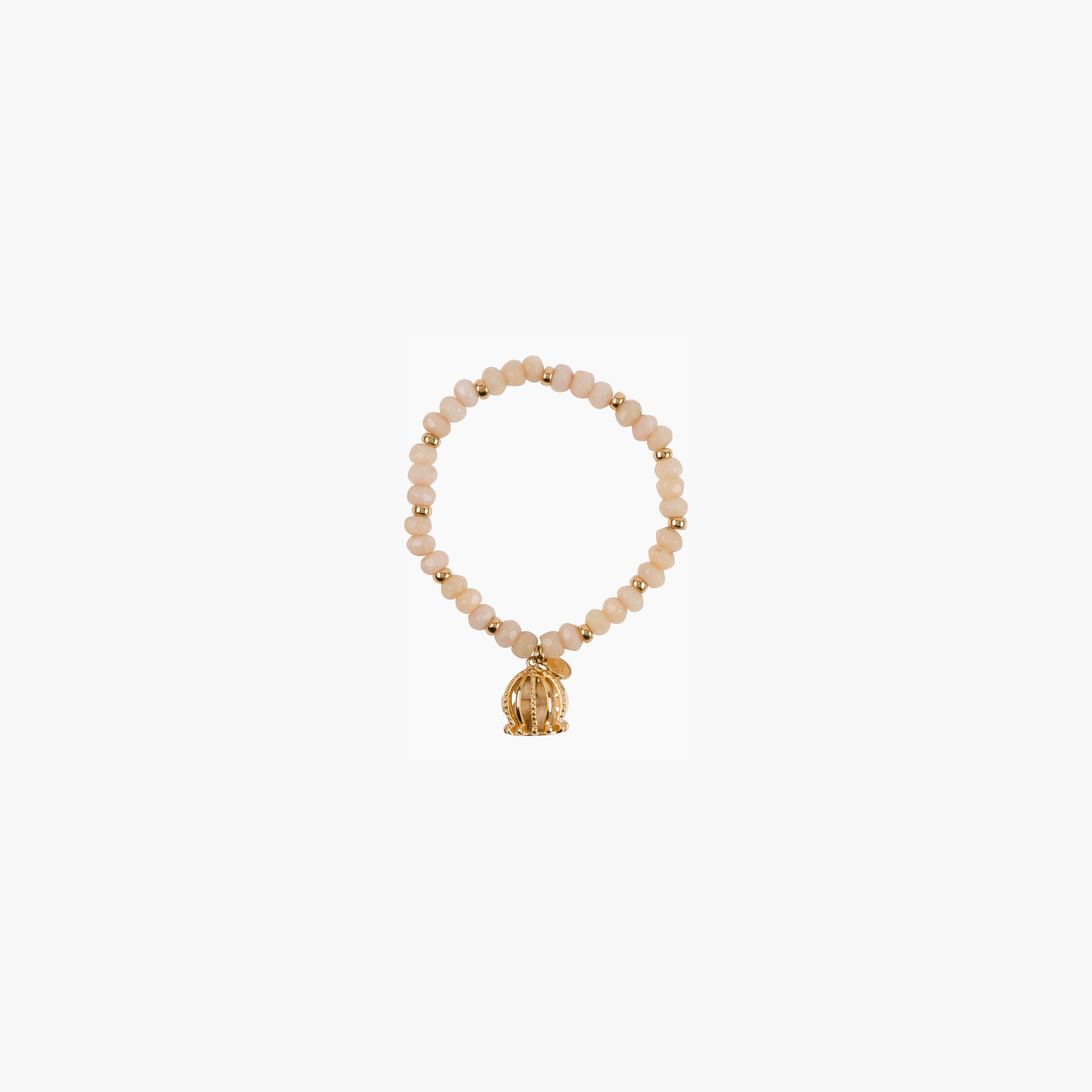 Tan Imperial Jade Bracelet - Gold