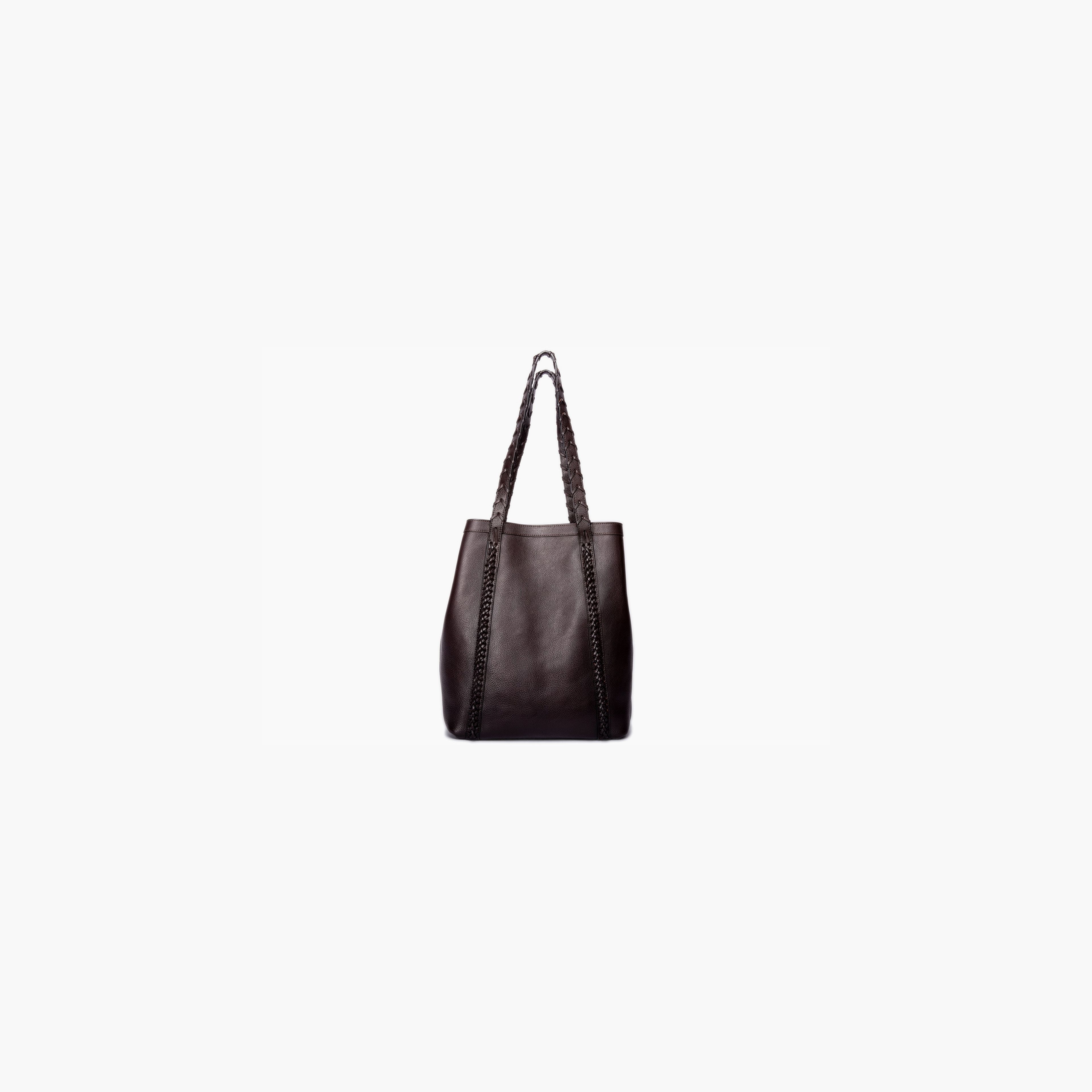 Braided Leather Angle Tote