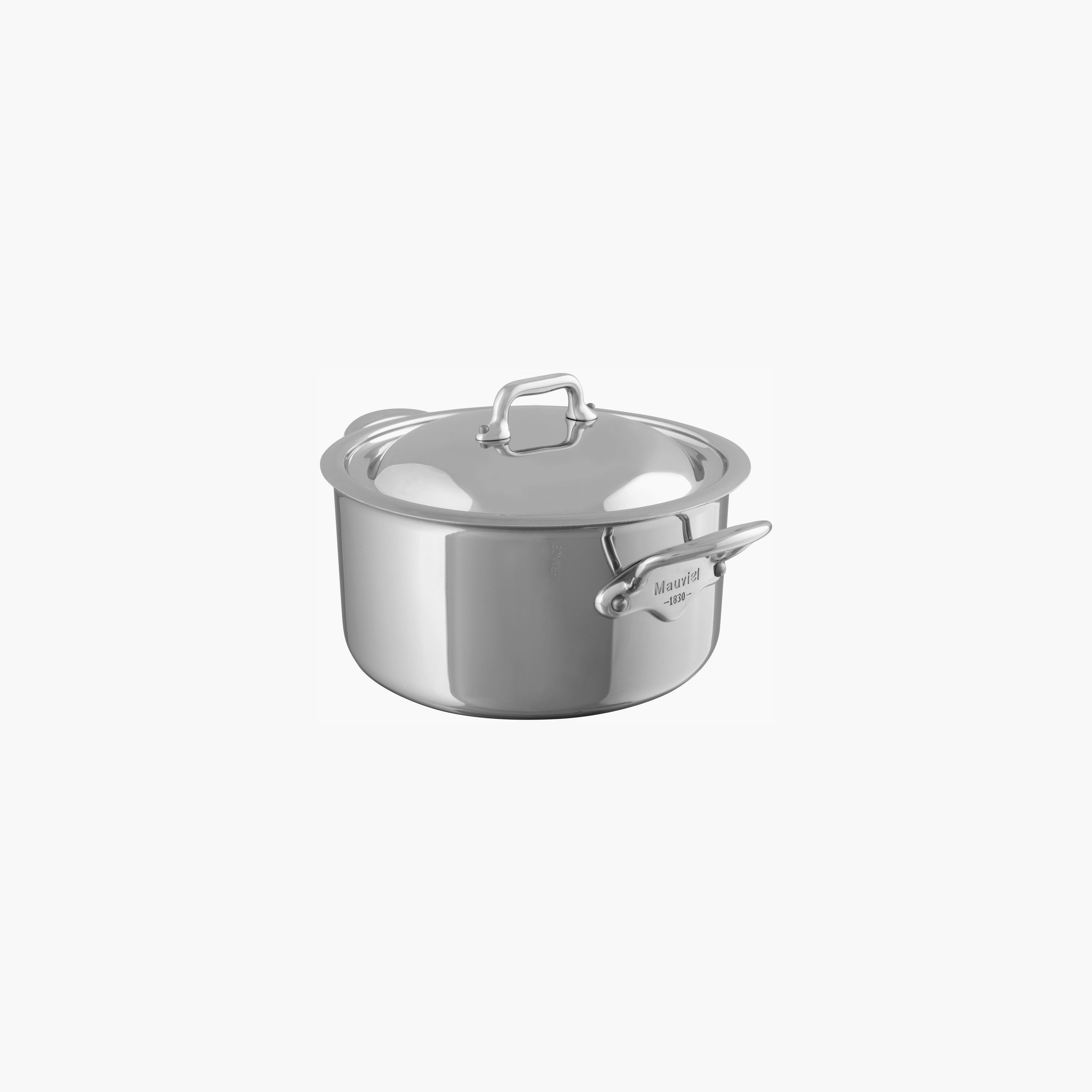 Mauviel M'COOK 5-Ply Stewpan With Lid, Cast Stainless Steel Handles, 9.2-Qt