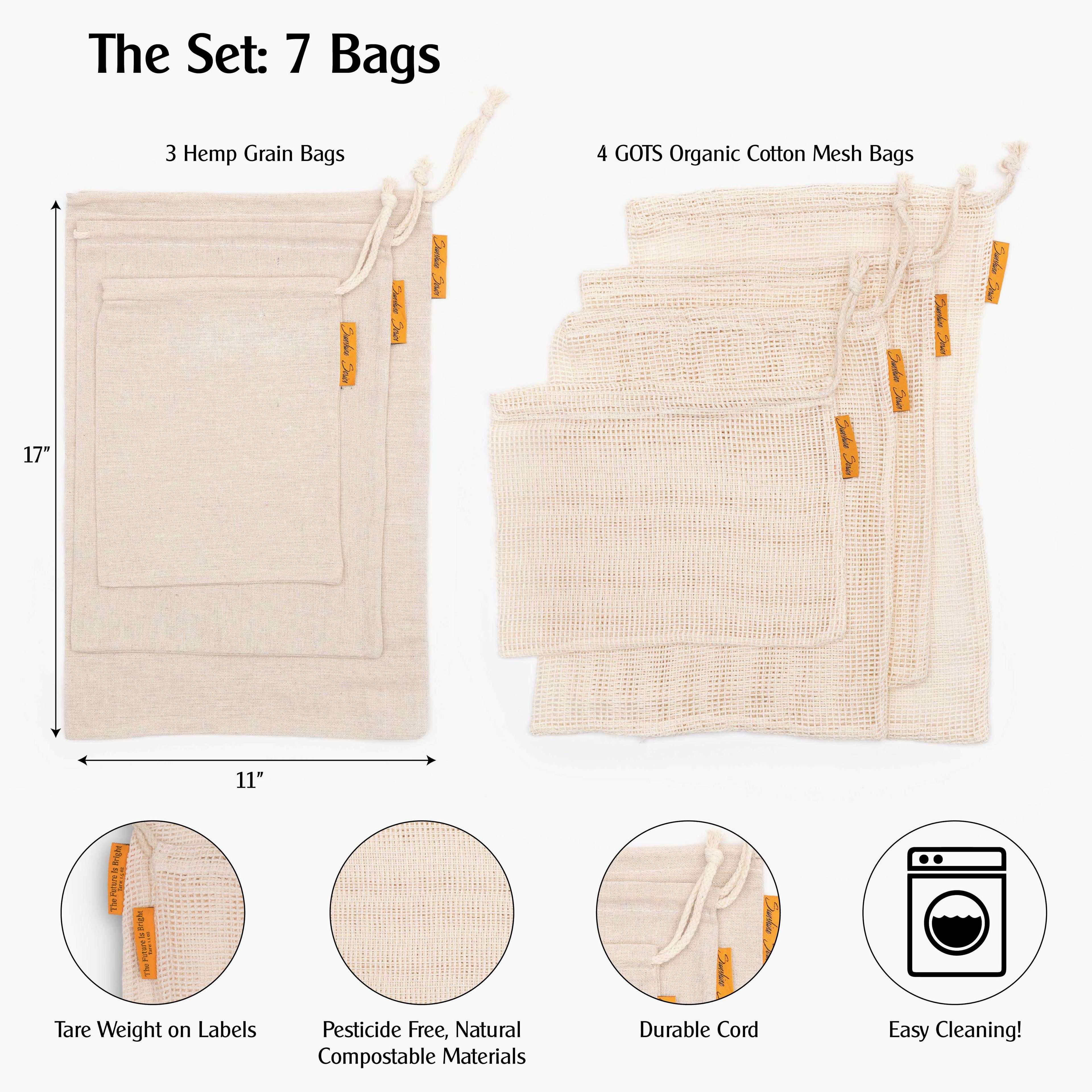 Set of 7 Reusable Produce Bags
