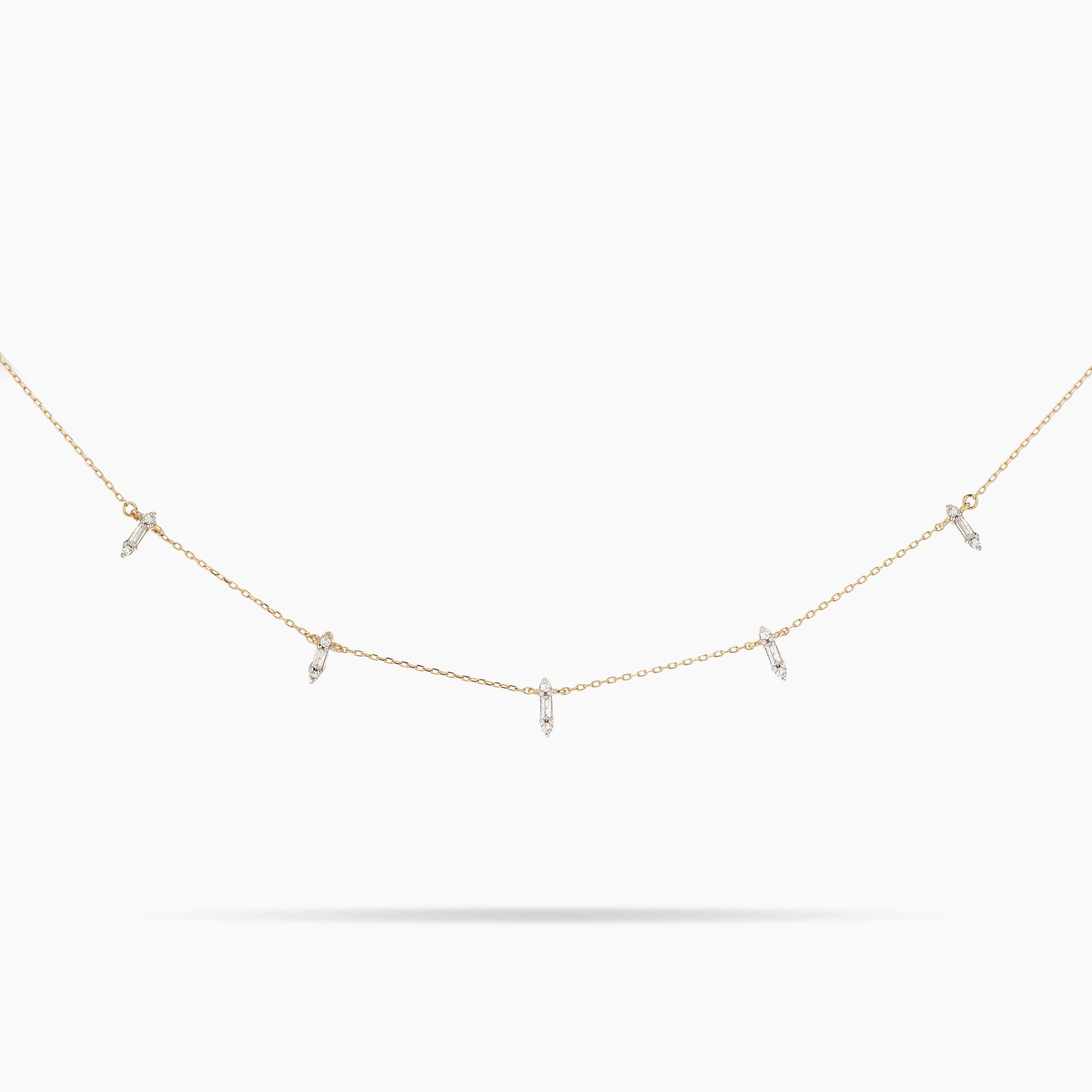 Stack Baguette Chain Necklace