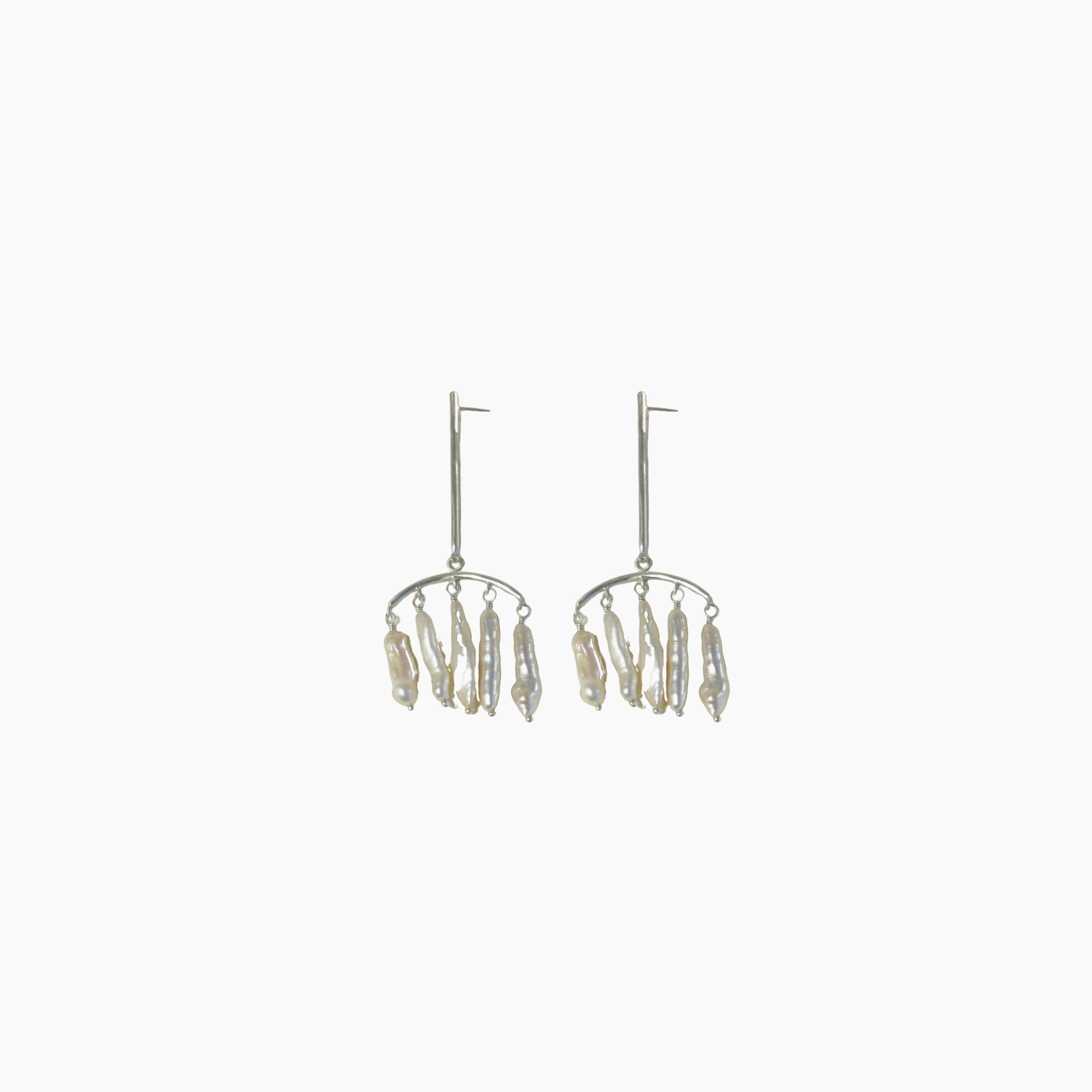 Summar Silver Pearl Earrings - Maxi