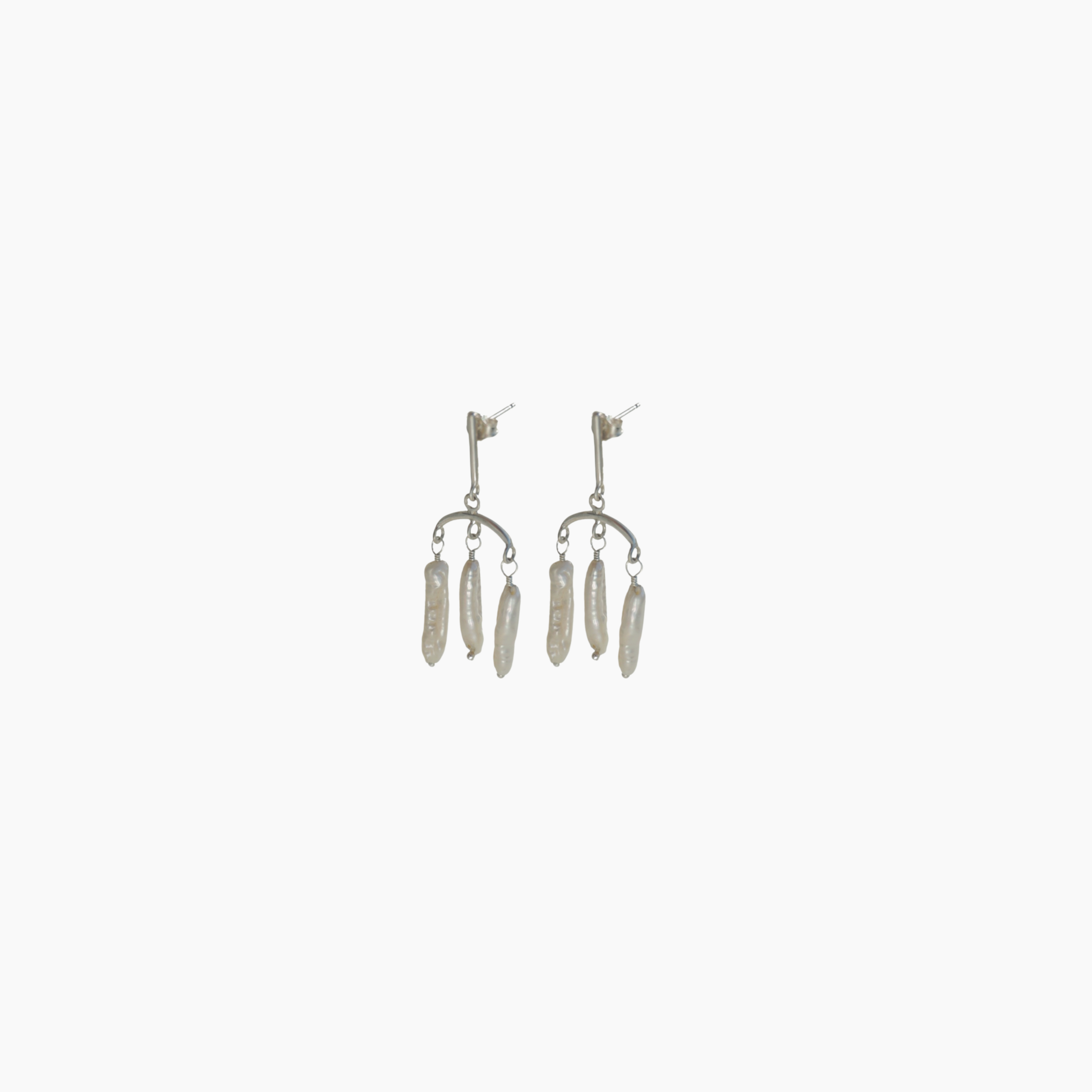 Summar Silver Pearl Drop Earrings - Mini