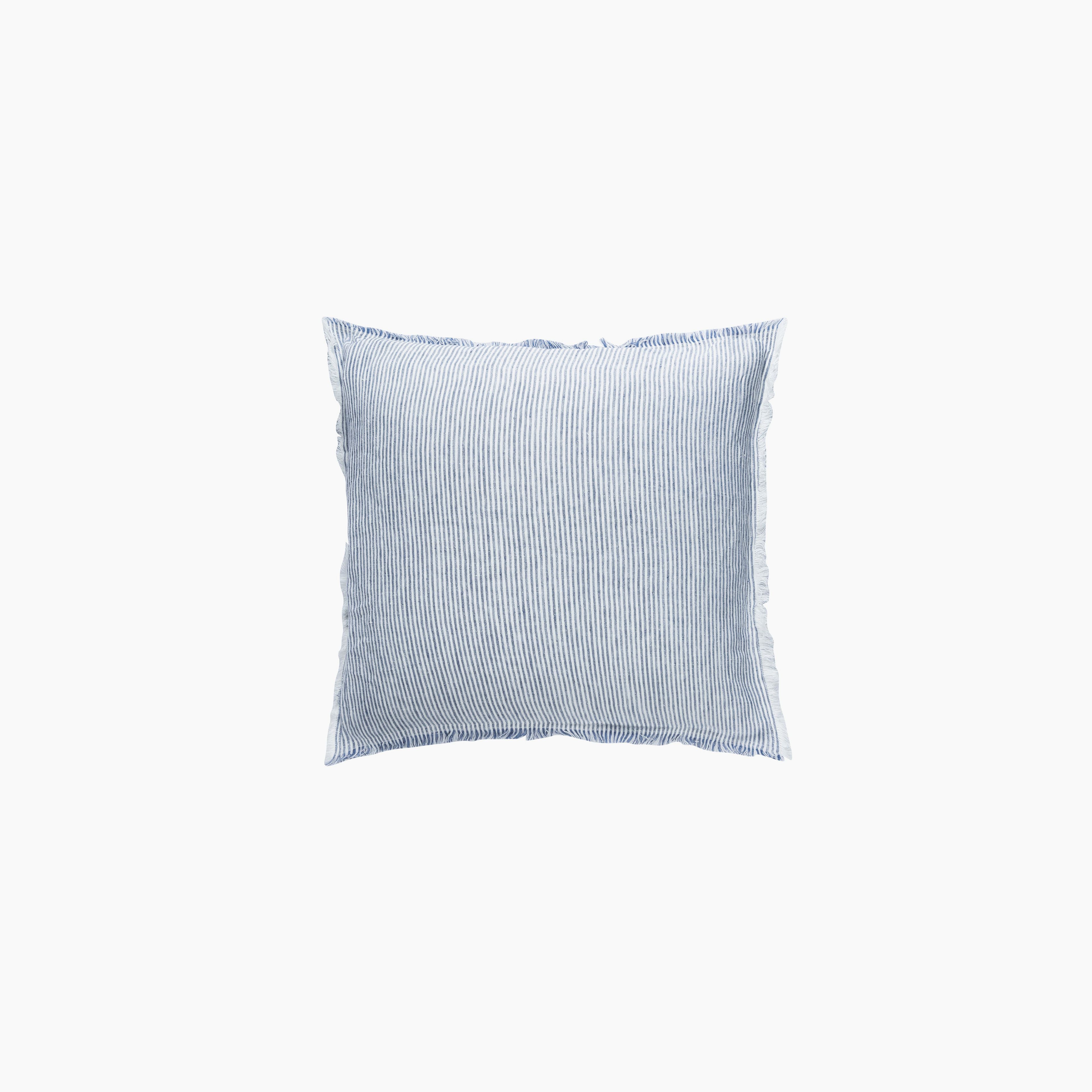Chambray Blue Pinstripe So Soft Linen Pillow