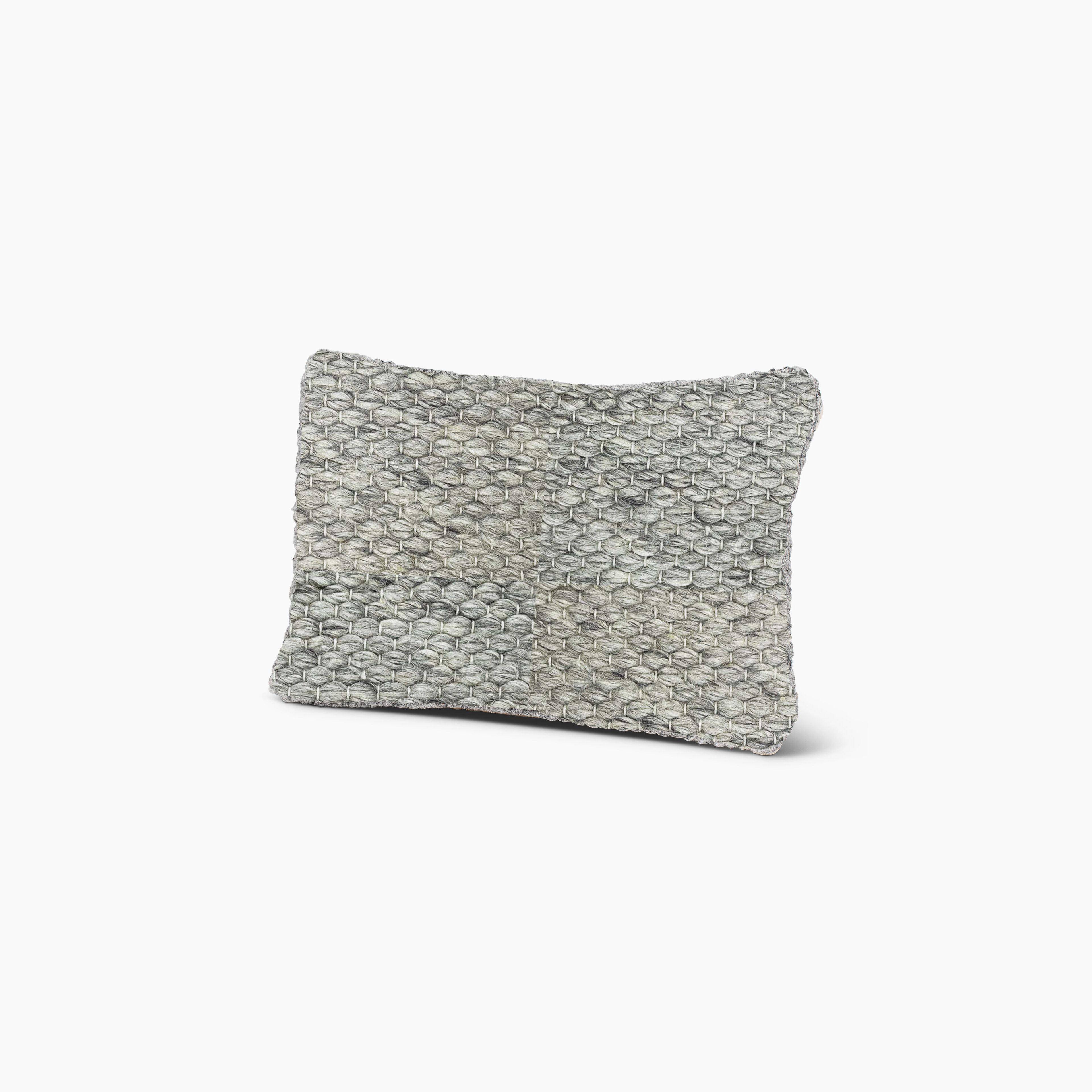 Handwoven Light Grey Pillow 14X20