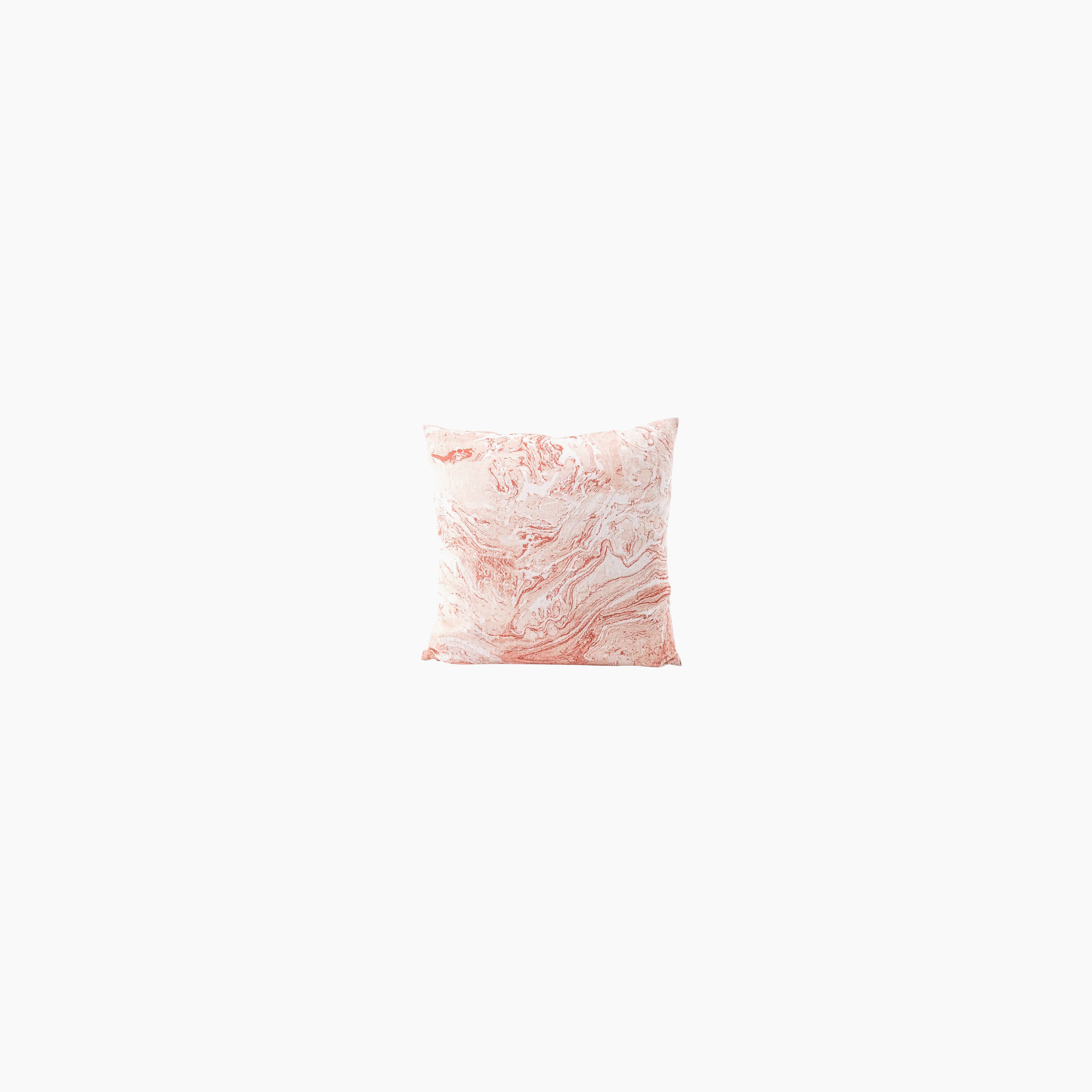 Pink Marbled Linen Pillow