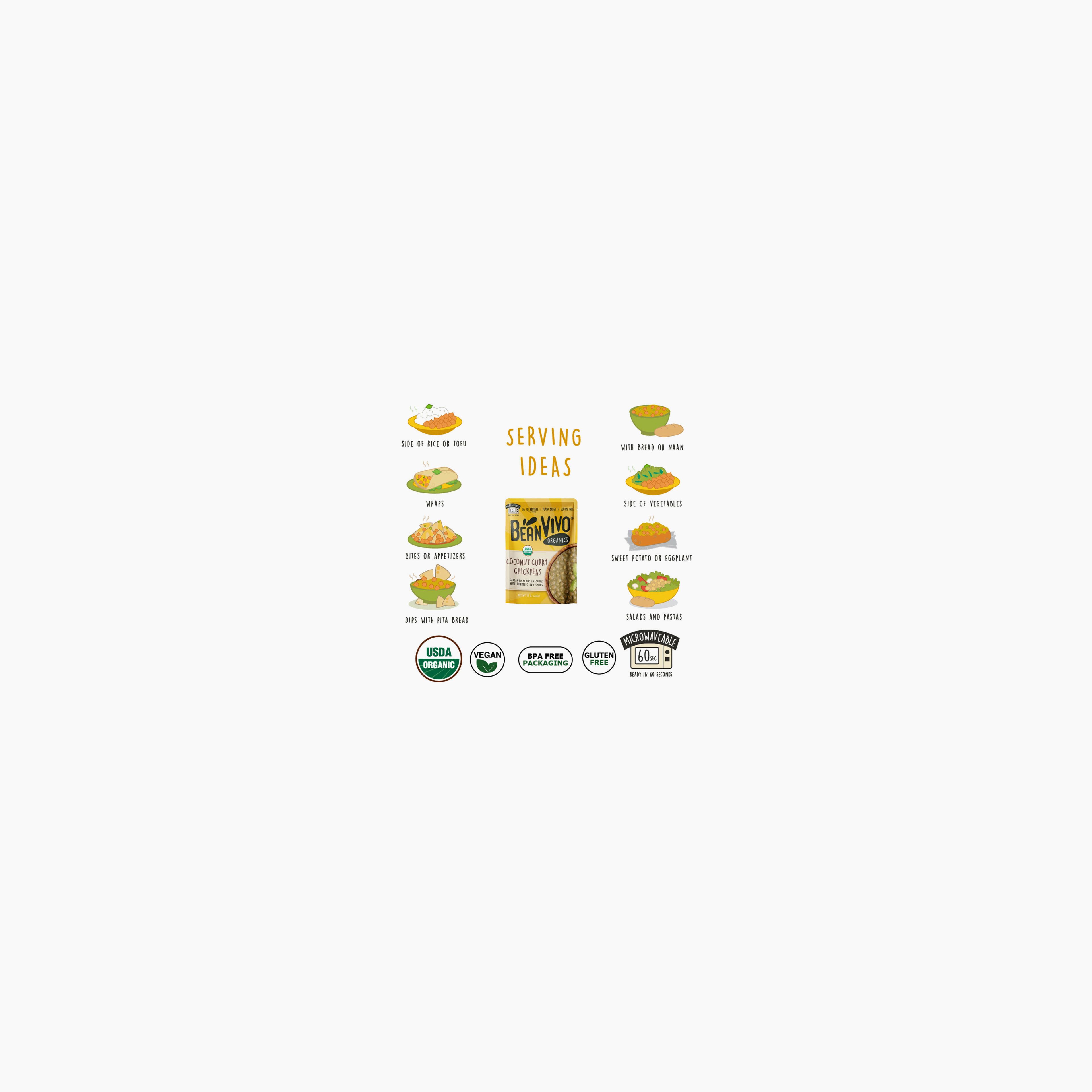 Organic Coconut Curry Chickpeas (6 pack)