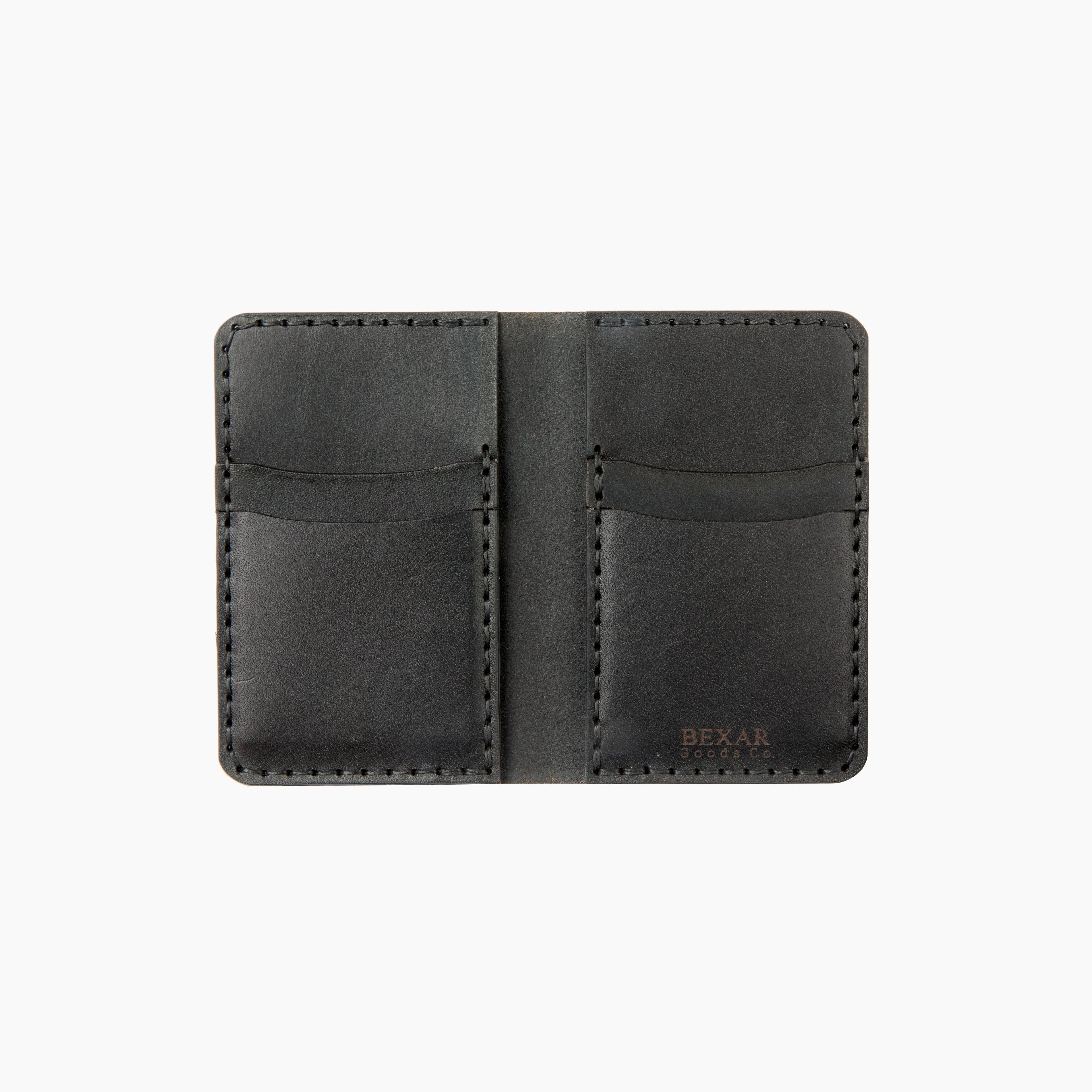 Vertical Card Wallet- Black