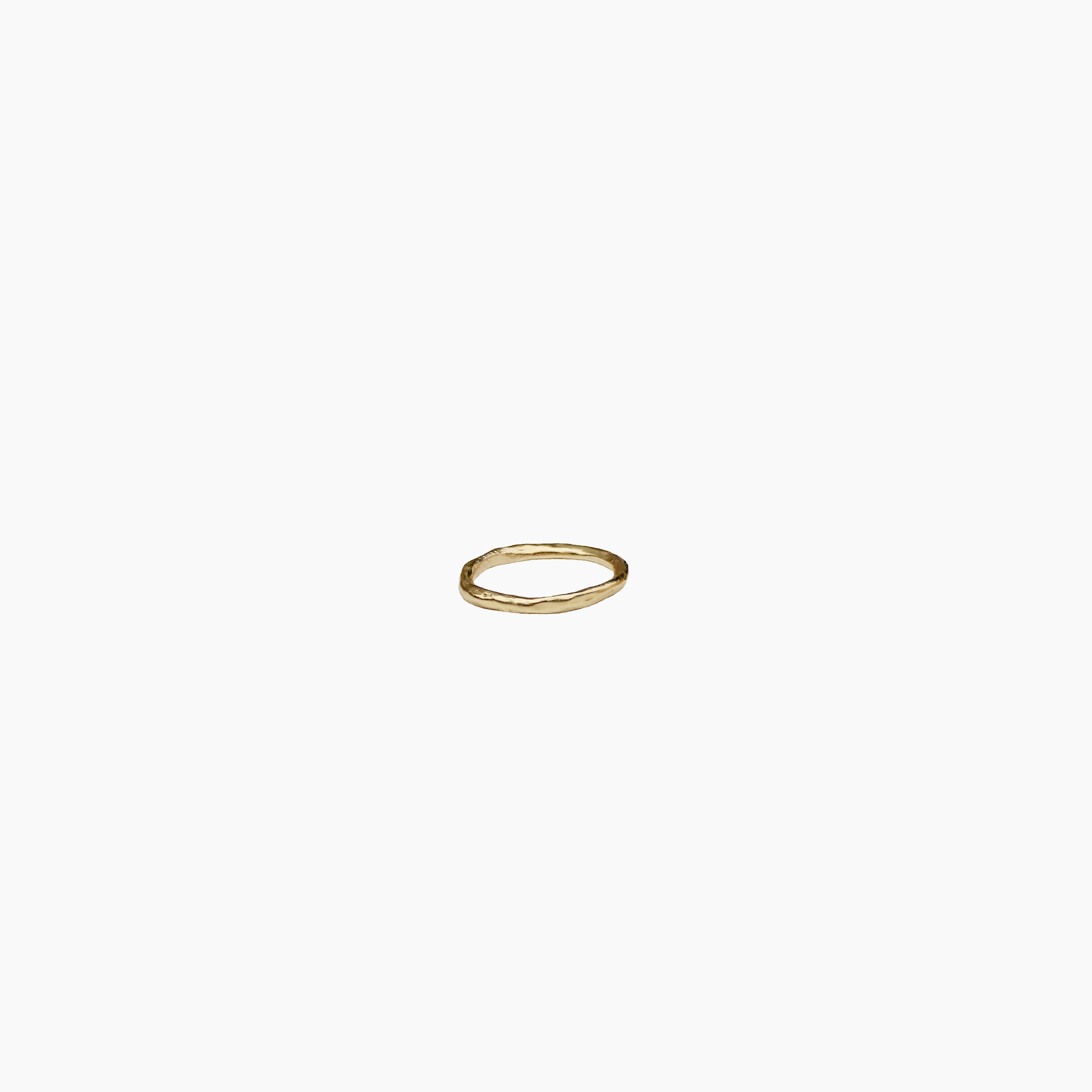 Skinny Organic Stacking Ring | Solid 14k Gold