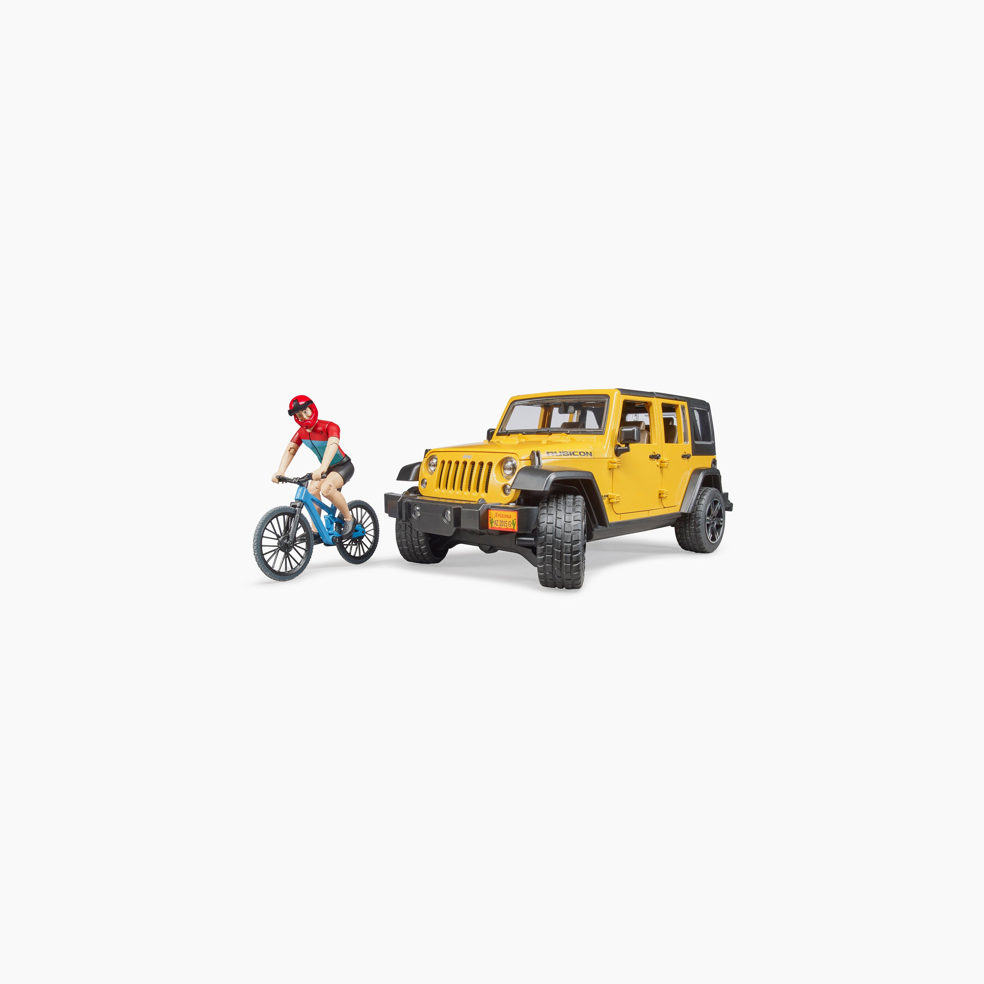 Bruder 02543 Jeep Wrangler Rubicon Unlimited w/ 1 Mountain Bike and Male Cyclist 20.12.8
