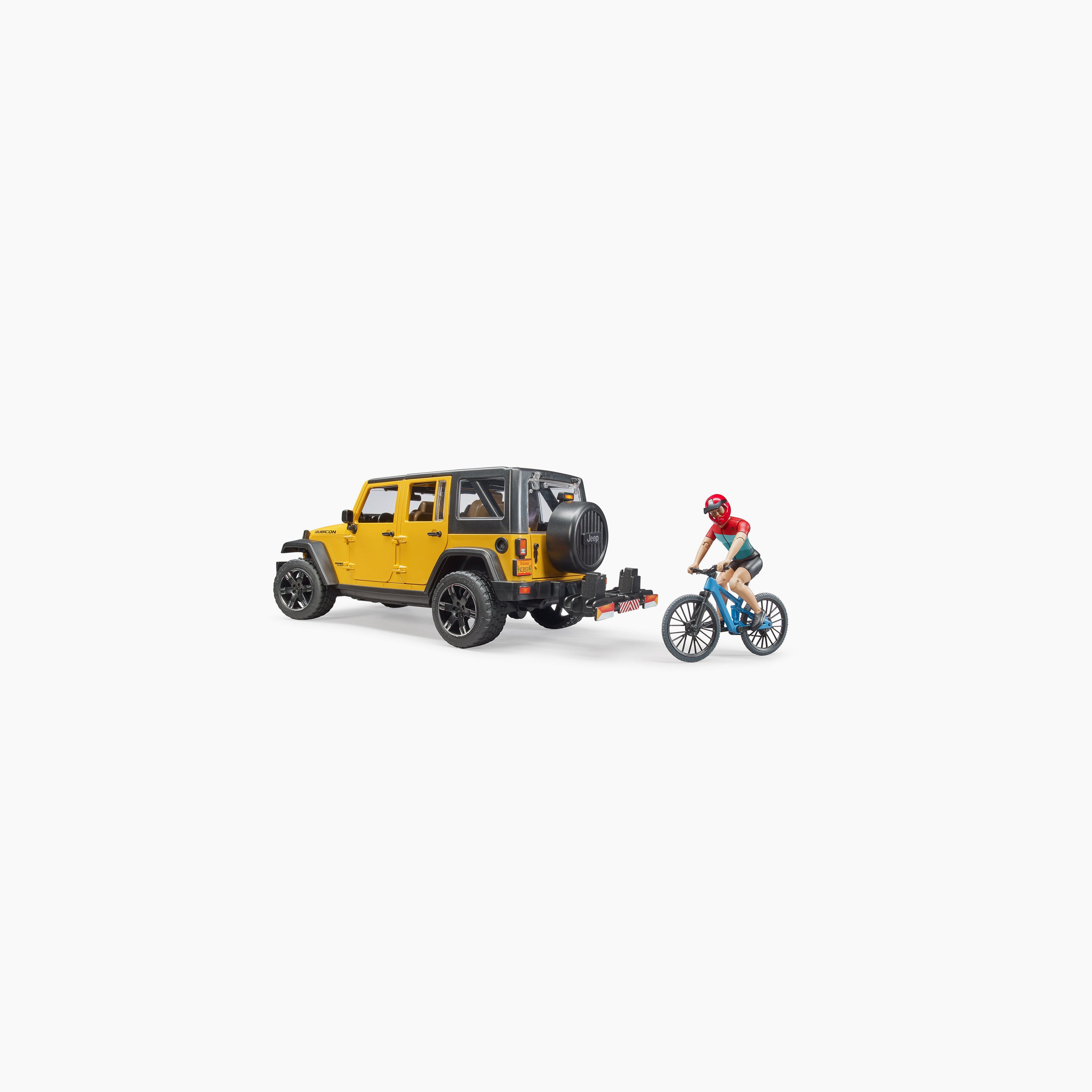 Bruder 02543 Jeep Wrangler Rubicon Unlimited w/ 1 Mountain Bike and Male Cyclist 20.12.8