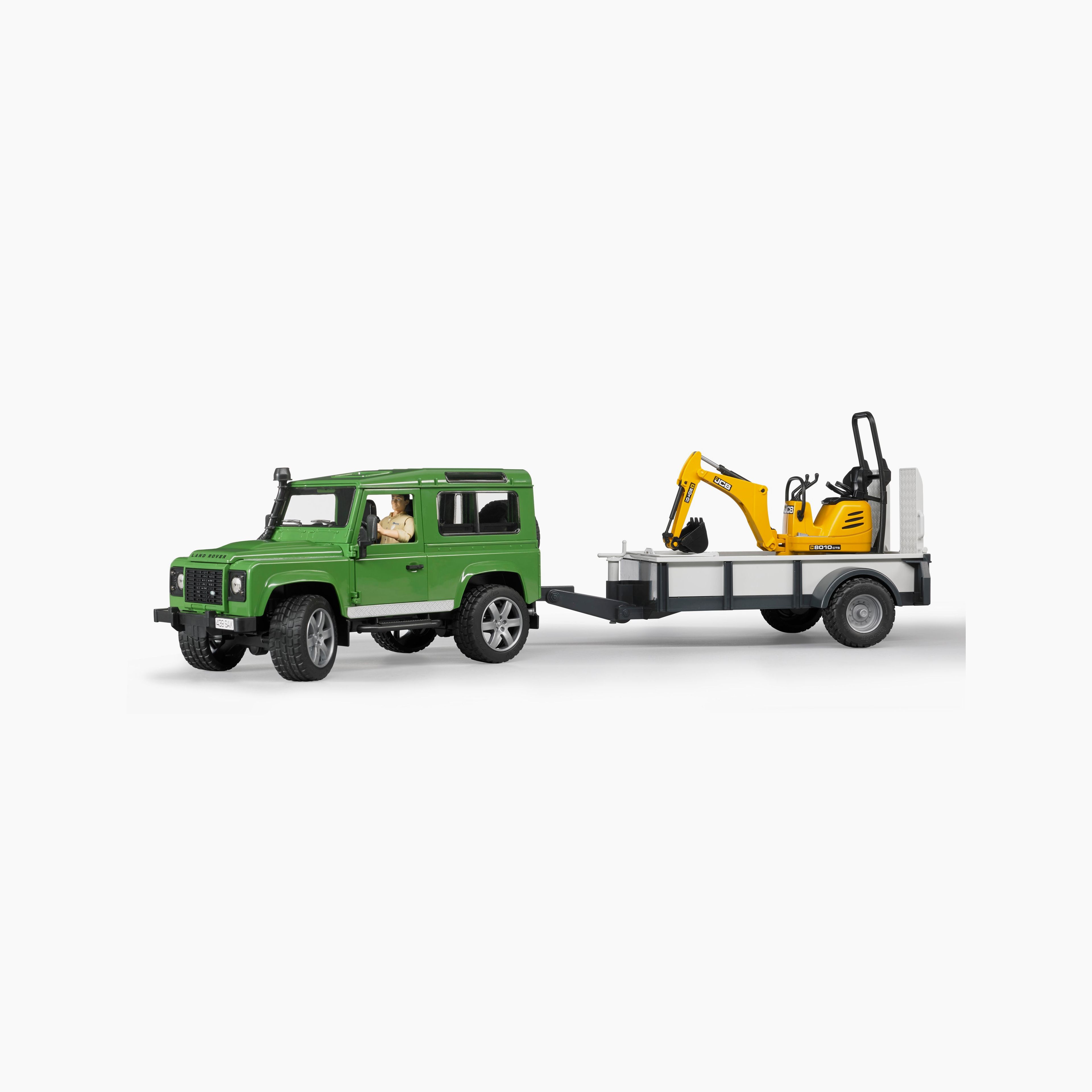 Bruder 02593 Land Rover w/ Trailer, Worker and JCB Excavator 26.10.10
