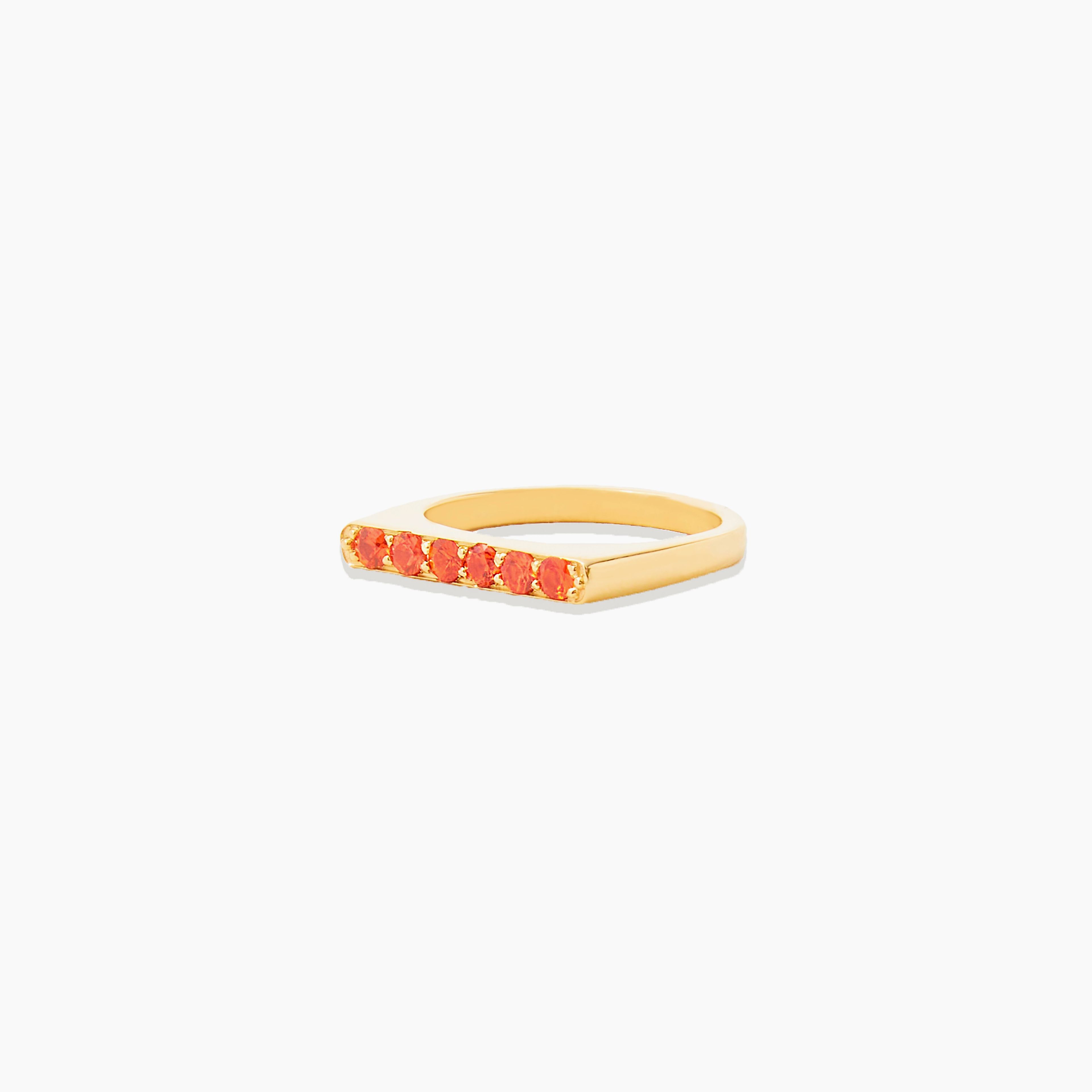 The Edge Straight Stacking Ring - Orange Sapphire