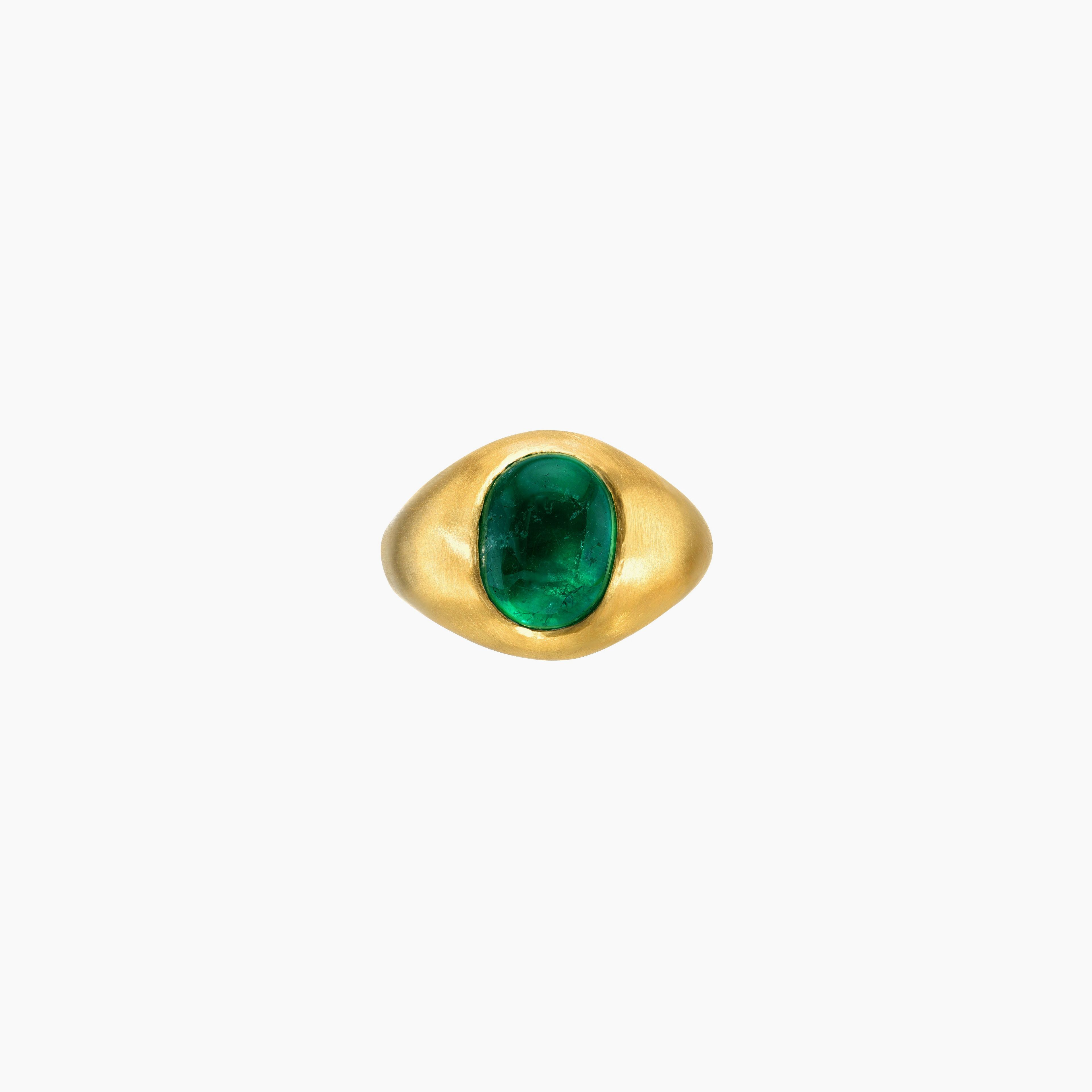 One Of A Kind Cabochon Emerald Ring