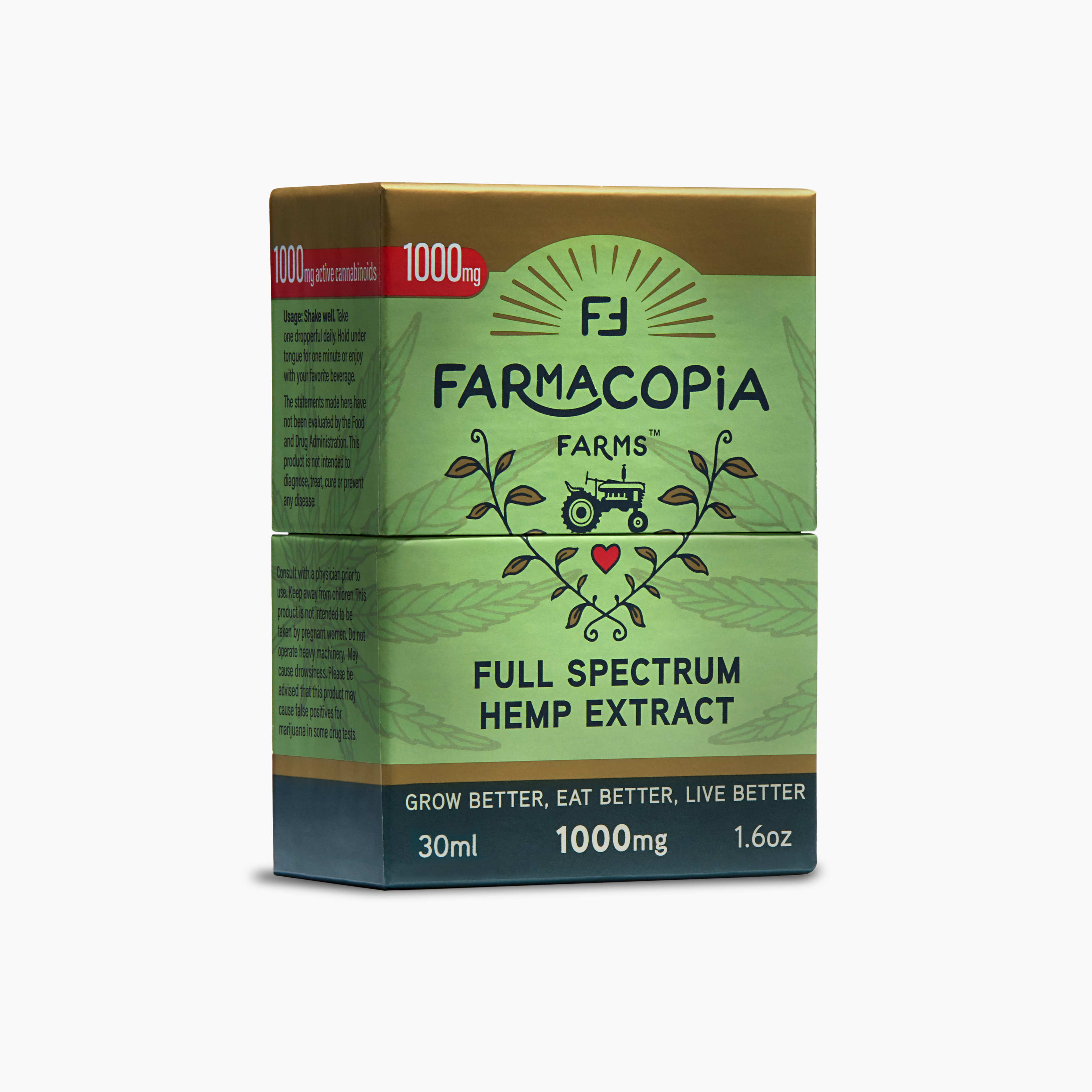 Farmacopia Farms Full Spectrum Hemp Extract, 1000mg